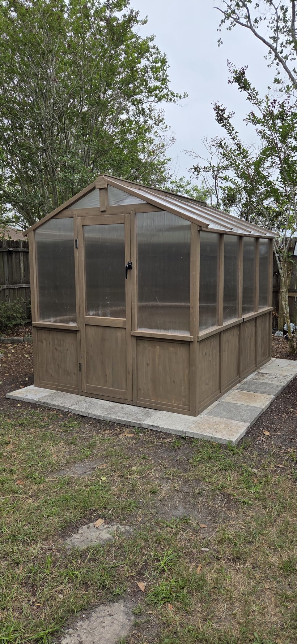Aoxun 6x8 FT Wooden Greenhouse for Outdoors, Wood Gazebo Walk-in Green House Kit with Adjustable Roof Vent and Lockable Door, Heavy Duty Cedar customer photo 1