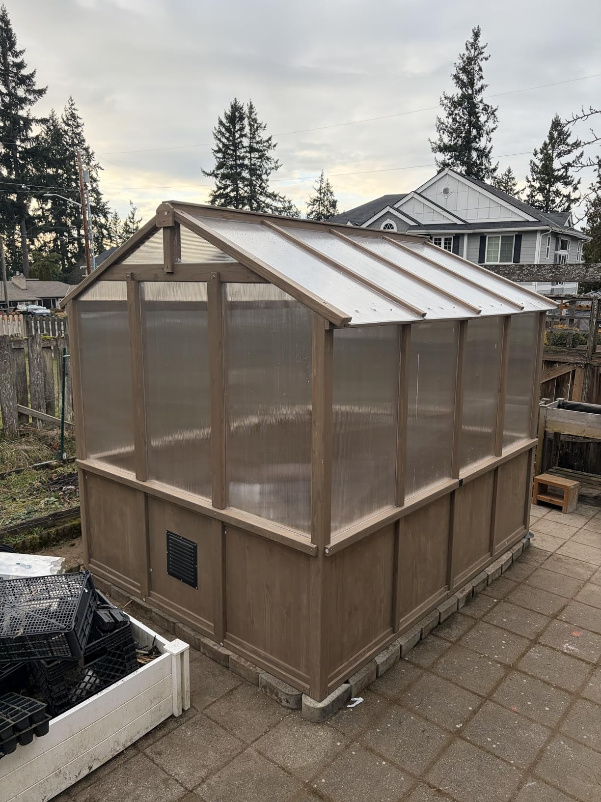 Aoxun 6x8 FT Wooden Greenhouse for Outdoors, Wood Gazebo Walk-in Green House Kit with Adjustable Roof Vent and Lockable Door, Heavy Duty Cedar customer photo 2