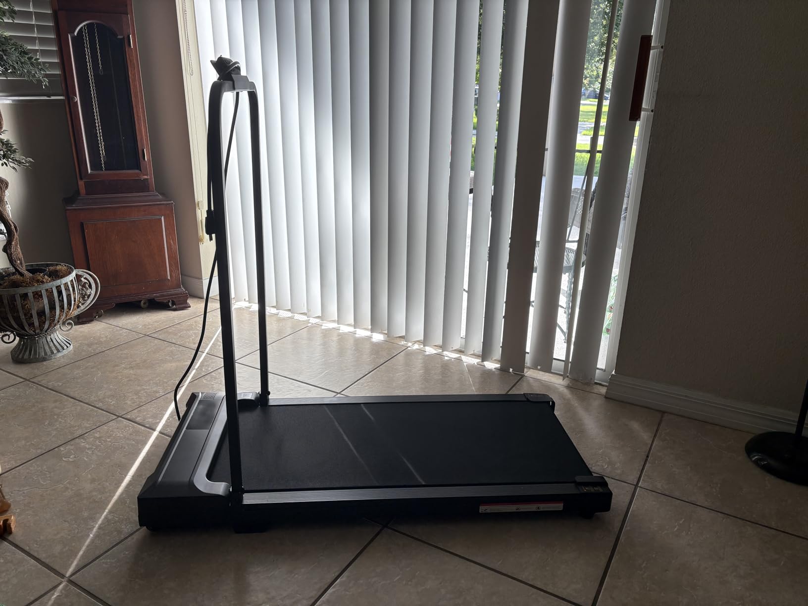 Walking Pad Treadmill for Home - Folding Treadmills with Handle Bar Portable Compact Fold up Indoor Foldable Handles Electric Walk Pads Small Spaces Mini Running Quiet Under Bed Office customer photo 1