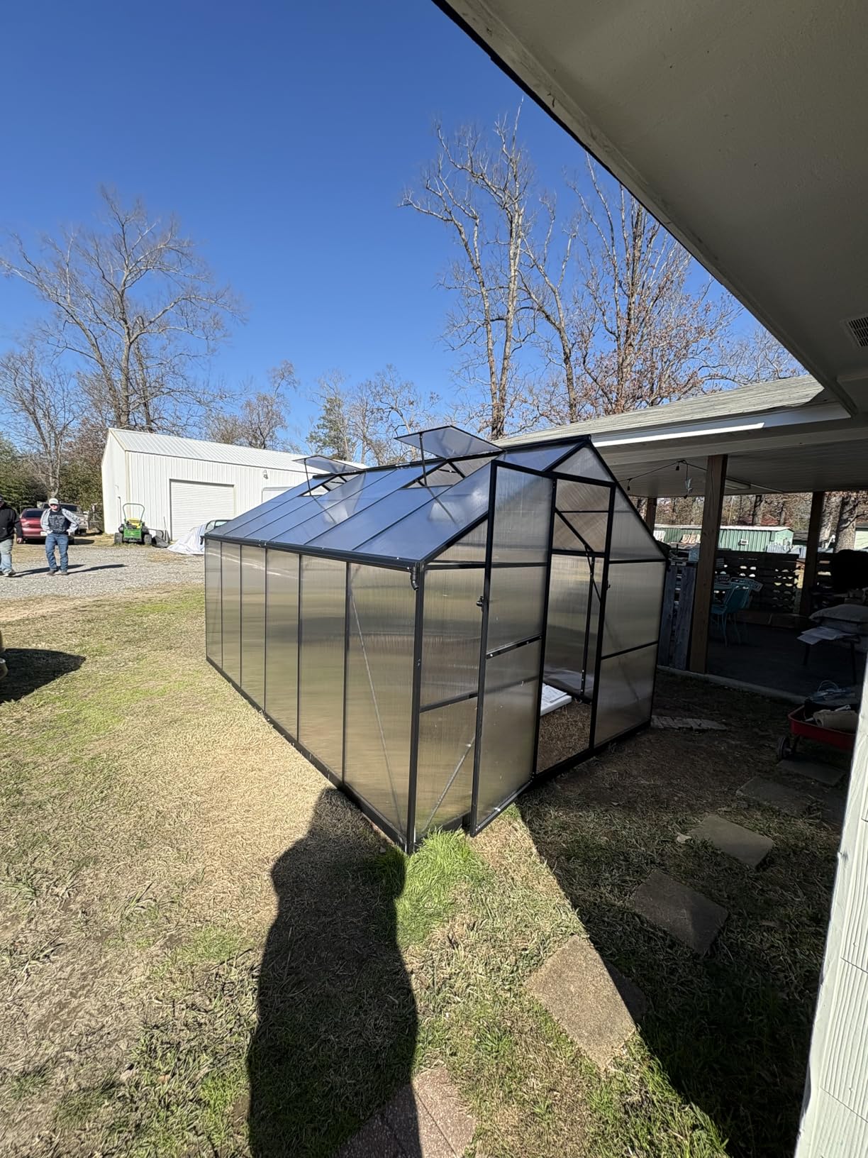 Jocisland 6x12Ft Polycarbonate Greenhouses for Outdoors, 2 Top-Opening Windows, Swing Doors, Aluminum Walk-in Heavy Duty for Outdoor Use customer photo 2