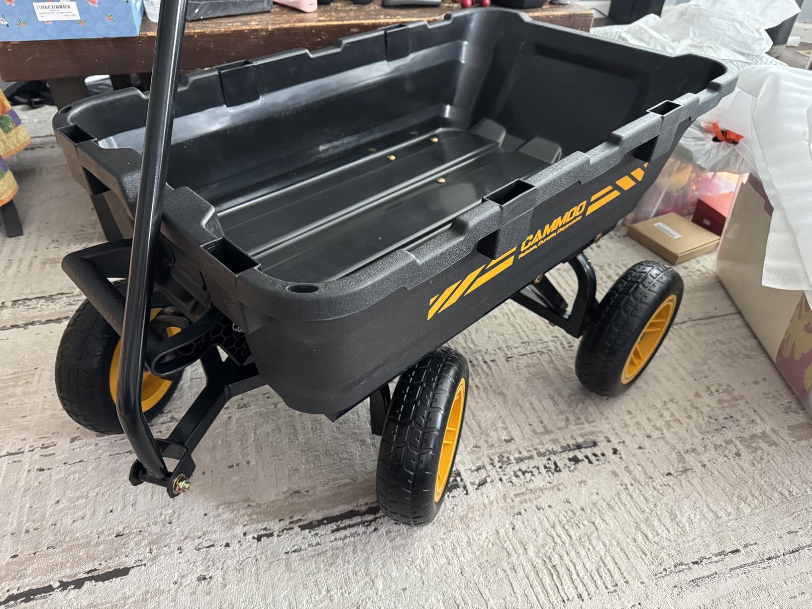 CAMMOO 10in NO-FLAT TIRES 900lb Heavy-Duty Garden Dump Cart DIY Expandable Capacity Over 4 Cu.Ft. Utility Wagon with Quick-Release Dumping & Prime Grade 100% Virgin Polypropylene-Not Recycled Material customer photo 2