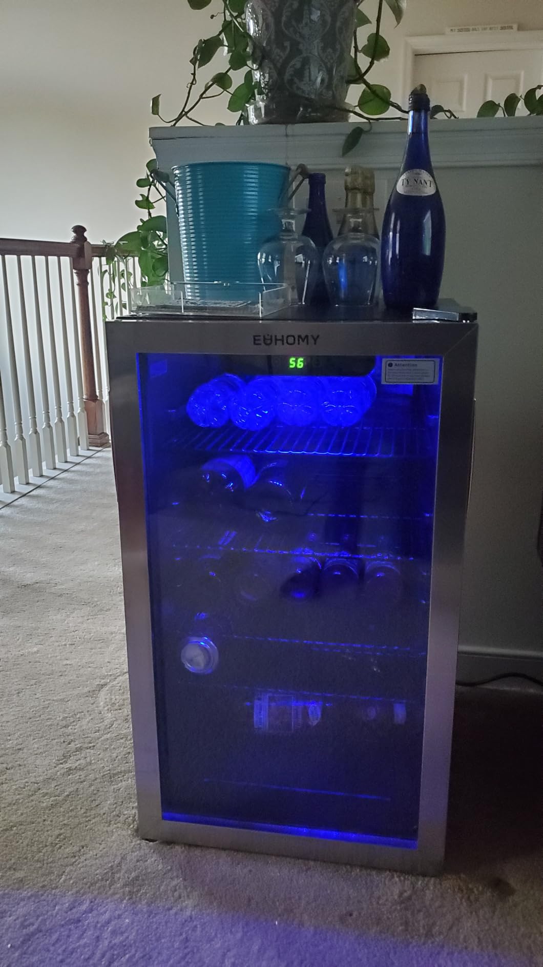 EUHOMY 25 Bottle Wine Cooler Refrigerator, Freestanding Compressor Wine Fridge with Adjustable Temperature and Digital Control, Mini Fridge with Glass Door for Red White Wine, Beer, Black customer photo 2