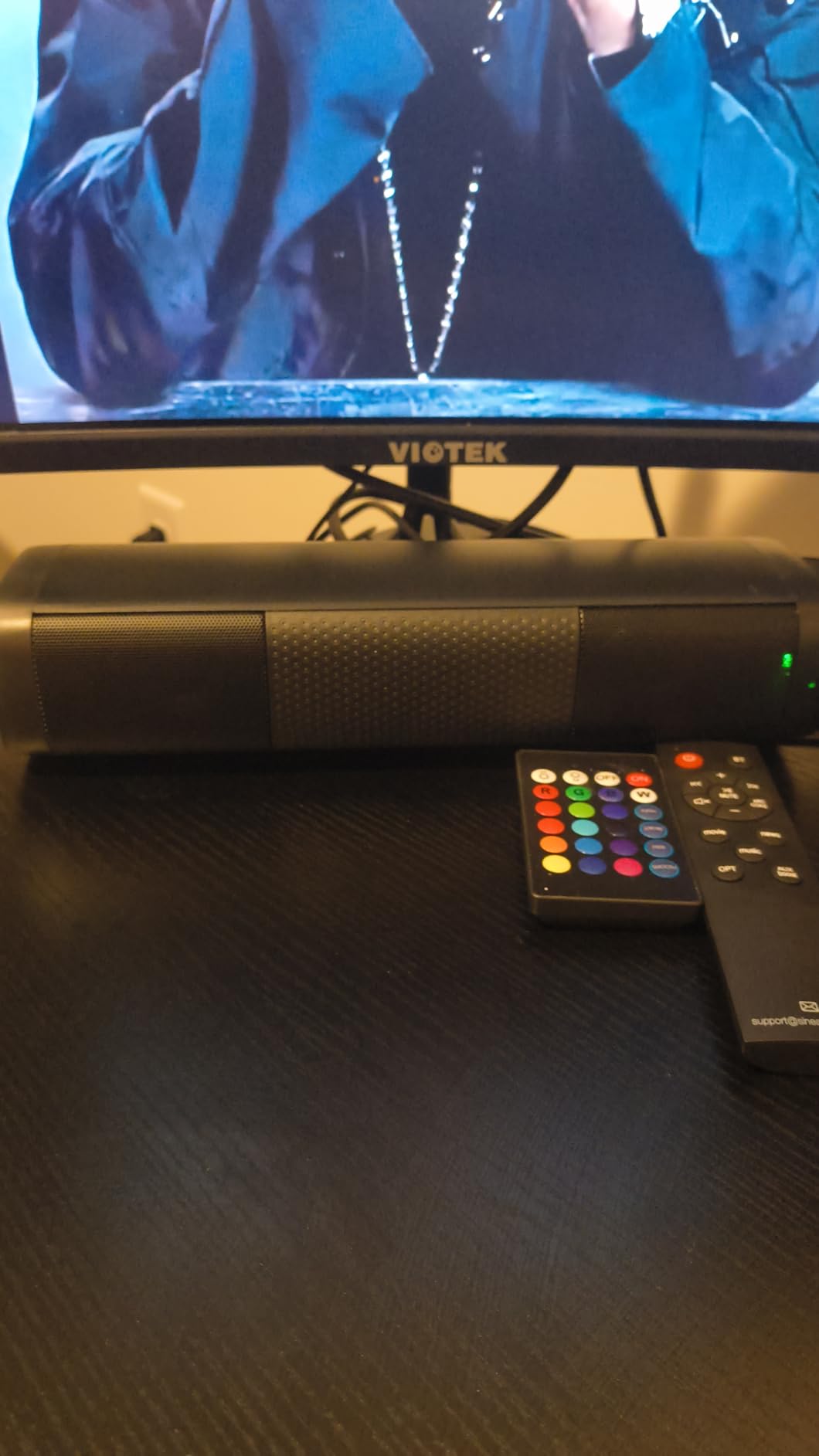 Saiyin Sound Bar for Smart TV, 11.7-inch Soundbar with Bluetooth 5.3/Optical/Auxiliary Inputs, Small Size & Big Power, 48W Peak Power Compact Sound Bar for TV, PC, Gaming, Powered by an AC Adapter customer photo 2