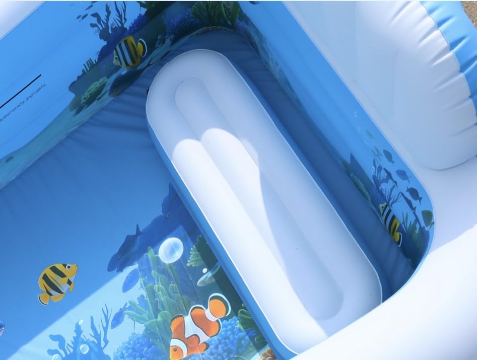 Extra Large Inflatable Pool with Lights, Upgraded Solar Powered Blow Up Pool for Adults, Inflatable Kids Swimming Pool with Seat & Backrest, Big Inflatable Kids Pool for Backyard, 120x73x20IN customer photo 1