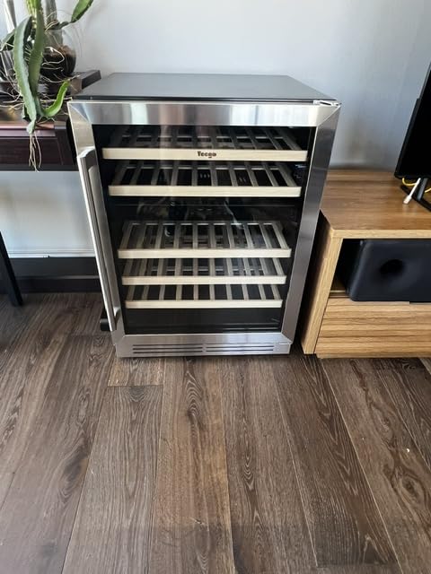 Yeego Wine Fridge Cooler - 24 Inch Dual Zone Wine Fridge Hold 52 Bottles, 40-65F Wine Refrigerator Glass Door, Built in Fridge, Freestanding Adjustable Shelves Fridge for Beer Soda Drink Home Bar customer photo 1