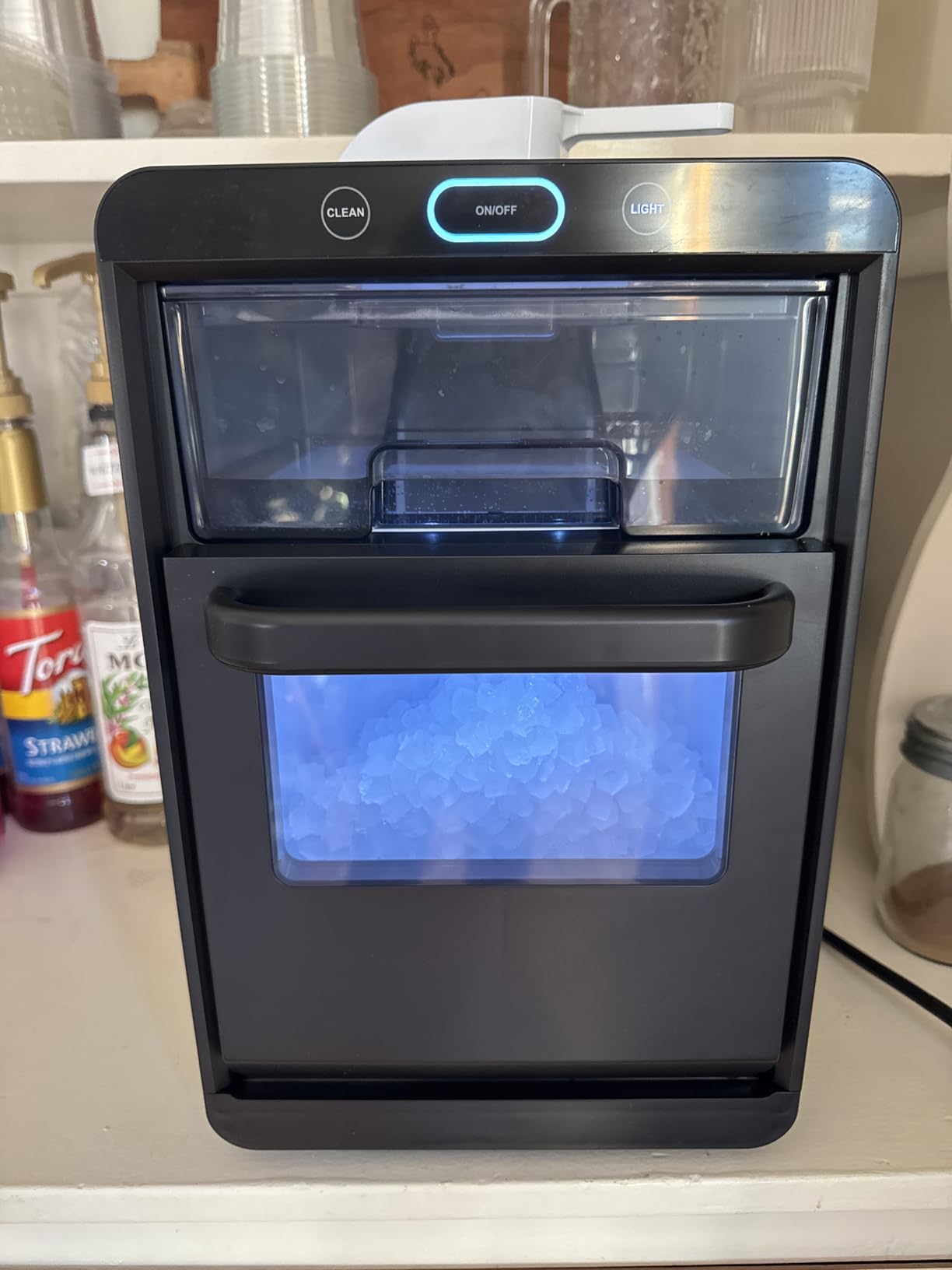 Silonn Nugget Ice Maker Countertop - 44lbs/24h Crushed/Pebble Ice Machine, Front Pull-Out Water Tank & Removable Basket, Stainless Steel Finish for Home Kitchen customer photo 1