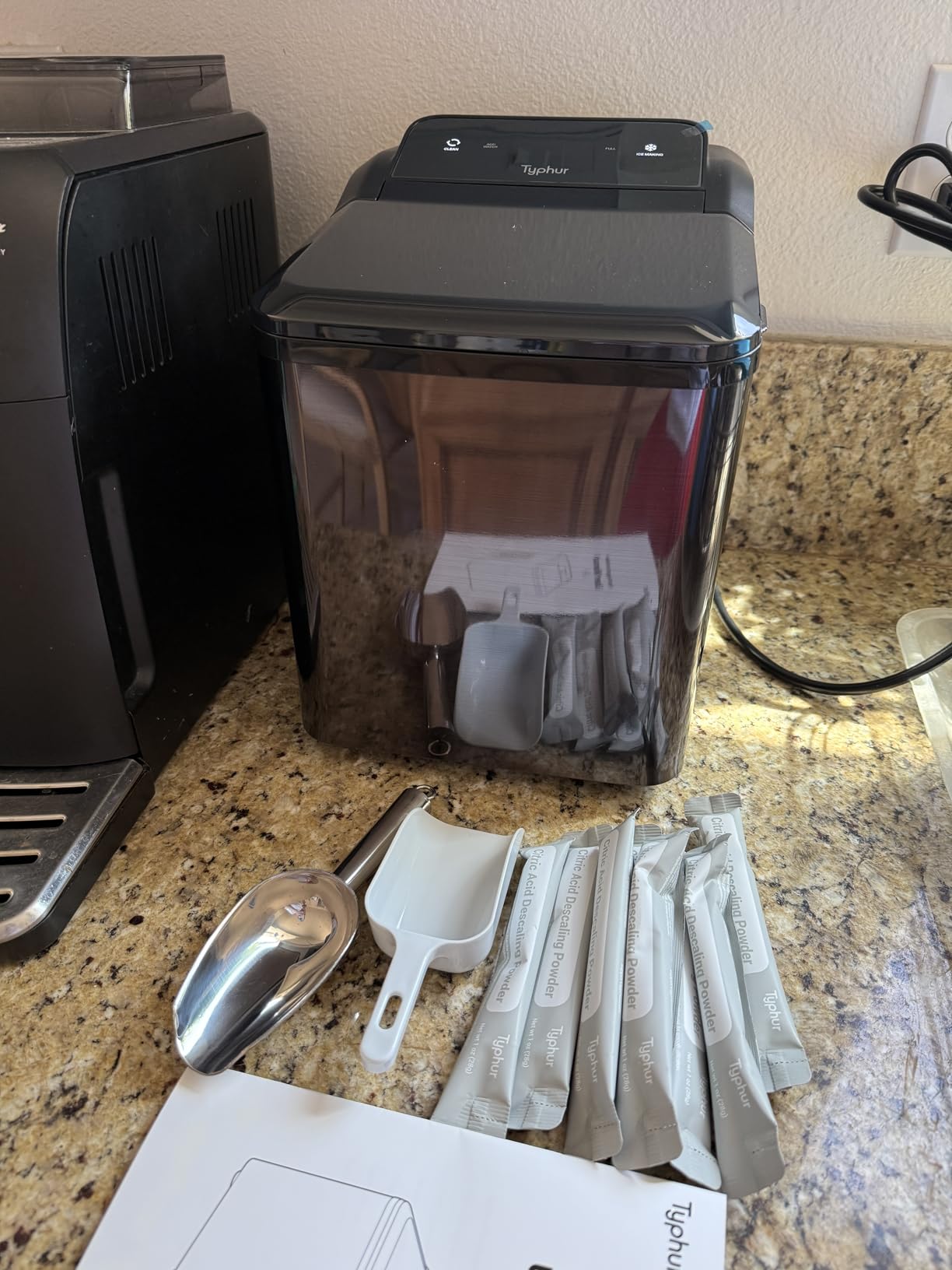 Typhur Fast Nugget Ice Maker Countertop, Chewable Pebble & Pellet Ice Machine with Self-Cleaning Pump & 8-Pack Cleaners, 35lbs/24H Crushed Ice for Kitchen, Bar, RV, Outdoor (Black Stainless Steel) customer photo 2