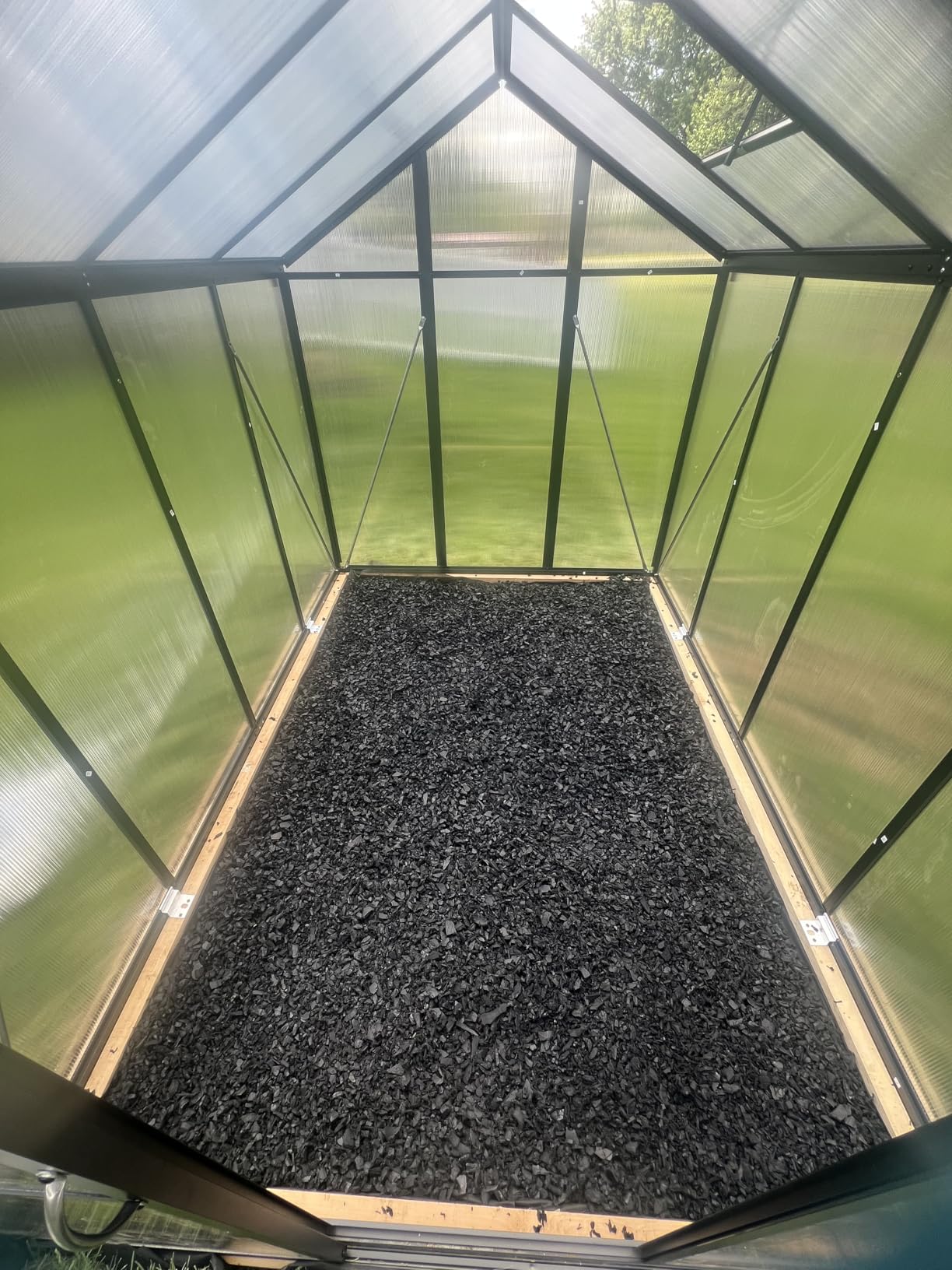 GarveeHome 6X8 FT Greenhouse, Walk-in Greenhouse Kit with Aluminum Frame, Polycarbonate Panels, Adjustable Roof Vent, Sliding Door, Secure Lock customer photo 1