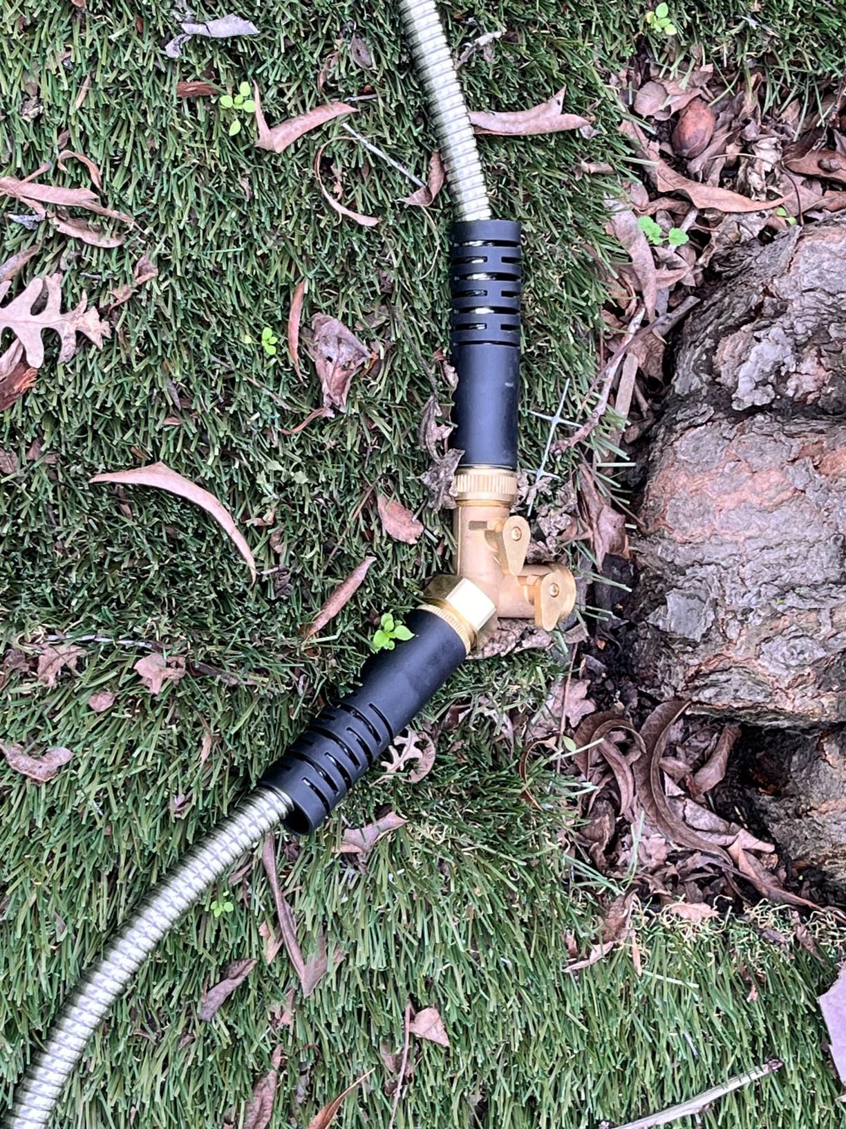 Expandable Garden Hose 50 ft with 10 Function Spray Nozzle, Flexible, Kink Free, Leak-Proof, Ultra Lightweight Retractable Stretch Water Hose 50ft for Yard, Lawn, Car Wash and Outdoor (Black & Blue) customer photo 2