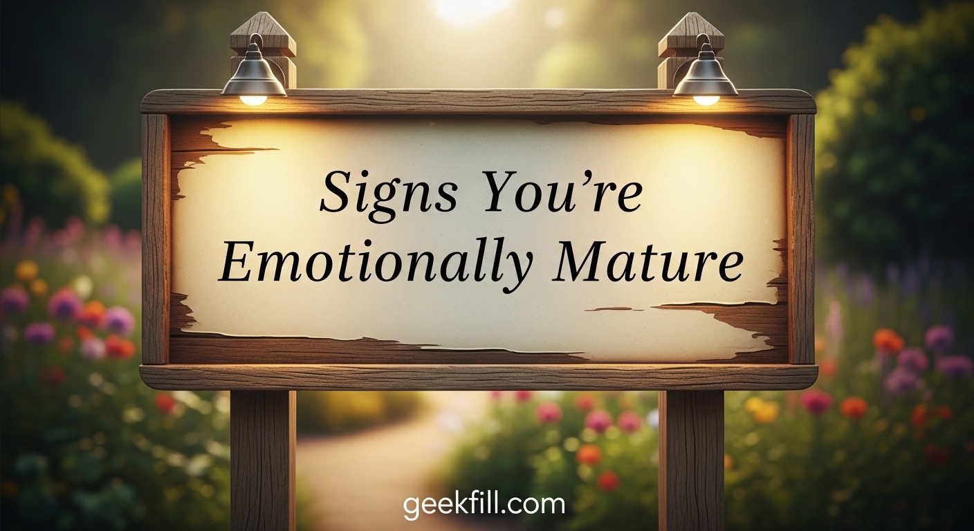 Signs You're Emotionally Mature