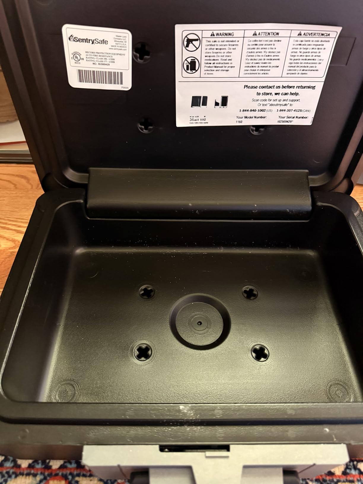 SentrySafe Fireproof Money Safe with Key Lock, Black Lock Box with Portable Carrying Handle for Travel, Exterior: 14.3 in. W x 11.2 in. D x 6.1 in H, 1200 customer photo 1
