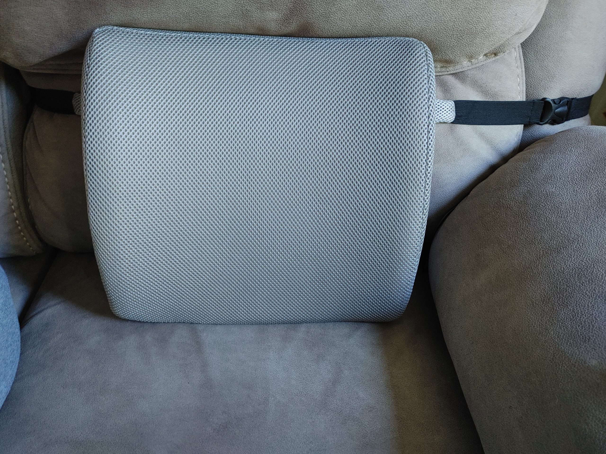 Lumbar Pillow for Chair and Car, Back Support for Office, Memory Foam Cushion with Mesh Cover - Black customer photo 2