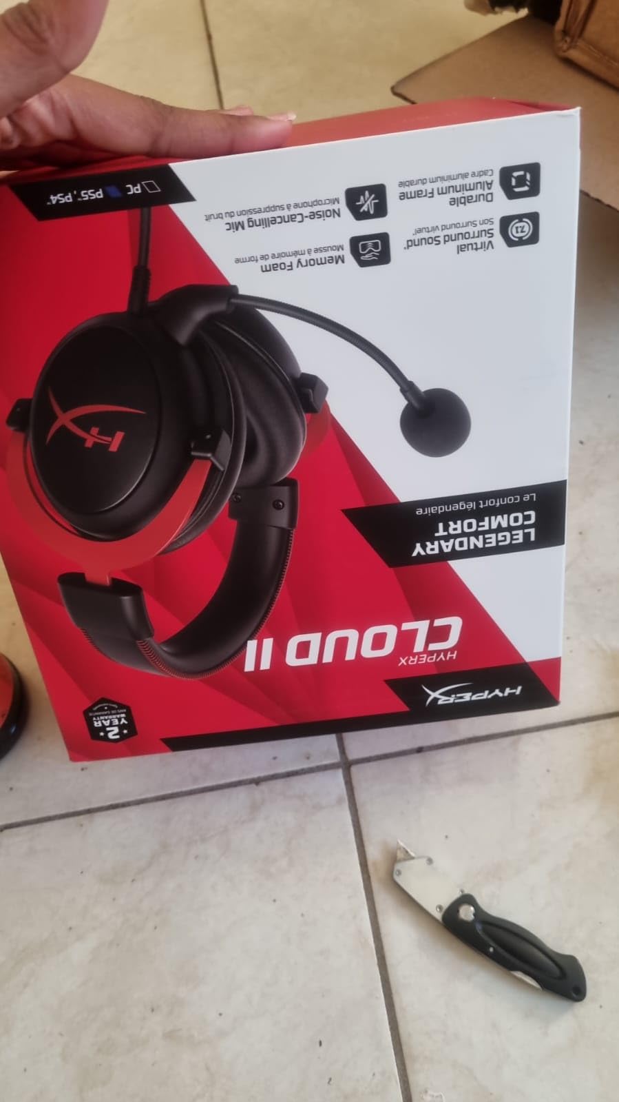 HyperX Cloud II Gaming Headset - 7.1 Surround Sound - Memory Foam Ear Pads - Durable Aluminum Frame - Multi Platform Headset - Works with PC, PS4, PS4 PRO, Xbox One, Xbox One S - Red (KHX-HSCP-RD) customer photo 2