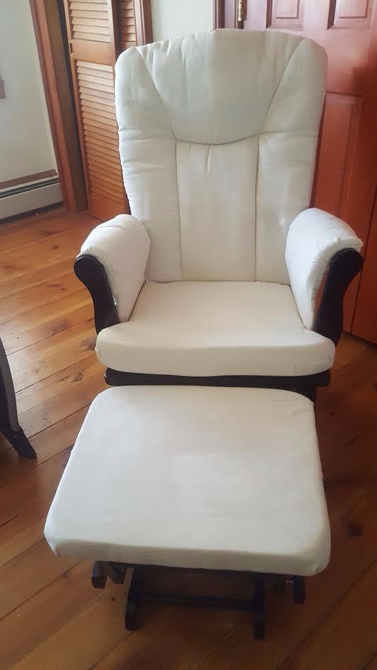 Angel Line Monterey Glider & Ottoman, Espresso Finish - Beige Cushion customer photo 2