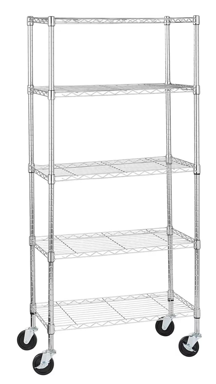 Amazon Basics 5-Shelf Heavy Duty Garage Shelving Storage Rack with 4