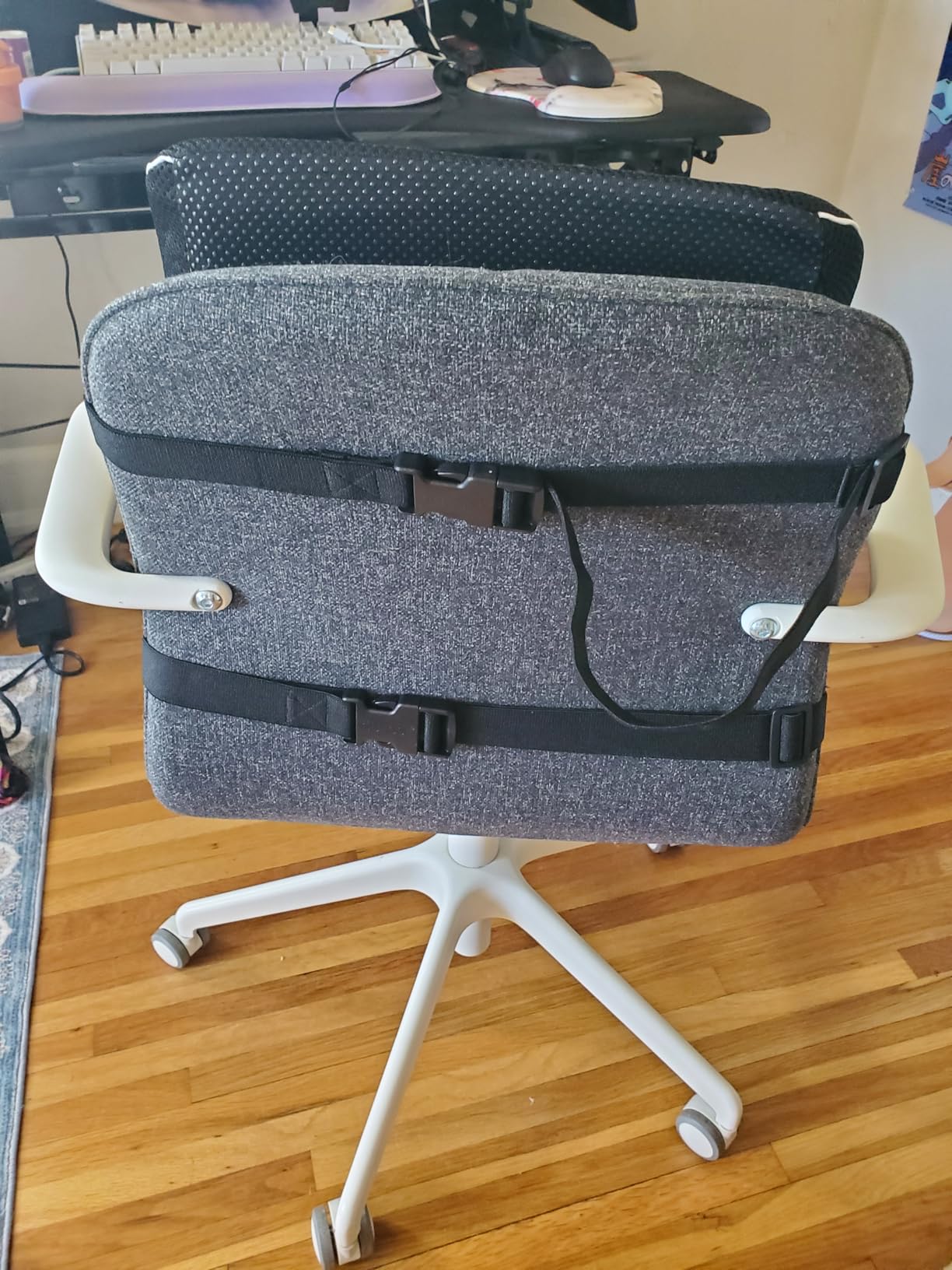Lumbar Support Pillow for Office Chair, Office Home Essentials,Gifts for Mom,Dad, Back Support Pillow for Car, Chair Cushions,Back Pain Relief Improve Posture,Mesh Cover Double Adjustable Straps customer photo 1