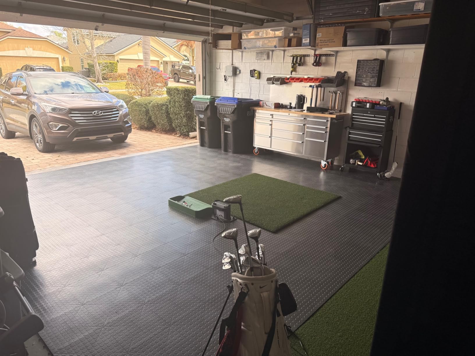 Big Floors GarageDeck Garage Floor Tiles, Interlocking Garage Flooring, Coin Pattern Non-Slip Heavy-Duty Copolymer Modular Tile (Alloy, 24 Pack of 12 x 12