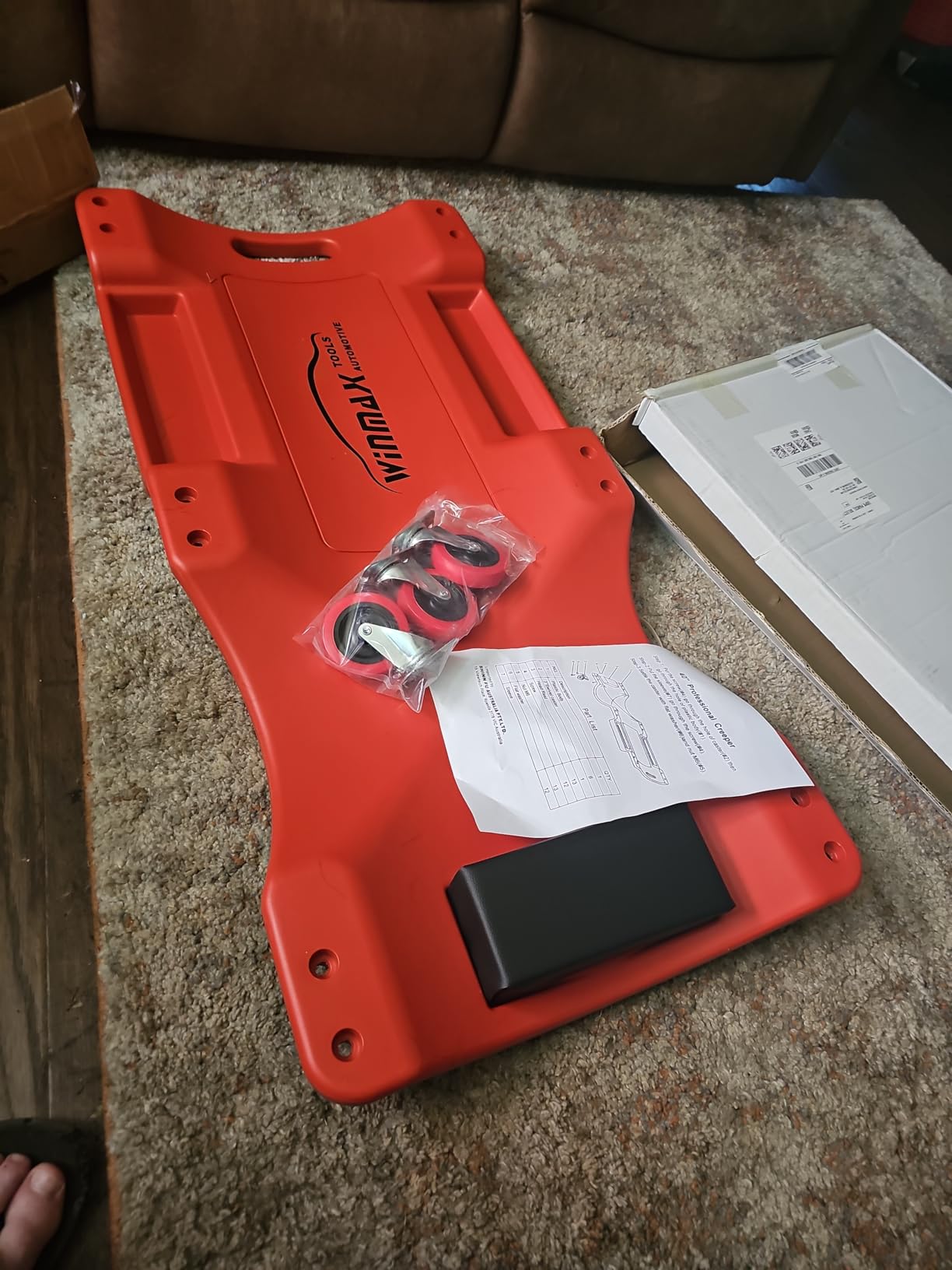 WINTOOLS Low Profile Red 40 Inch Creeper Garage Plastic Rolling Car Repair Mechanic Cart customer photo 1