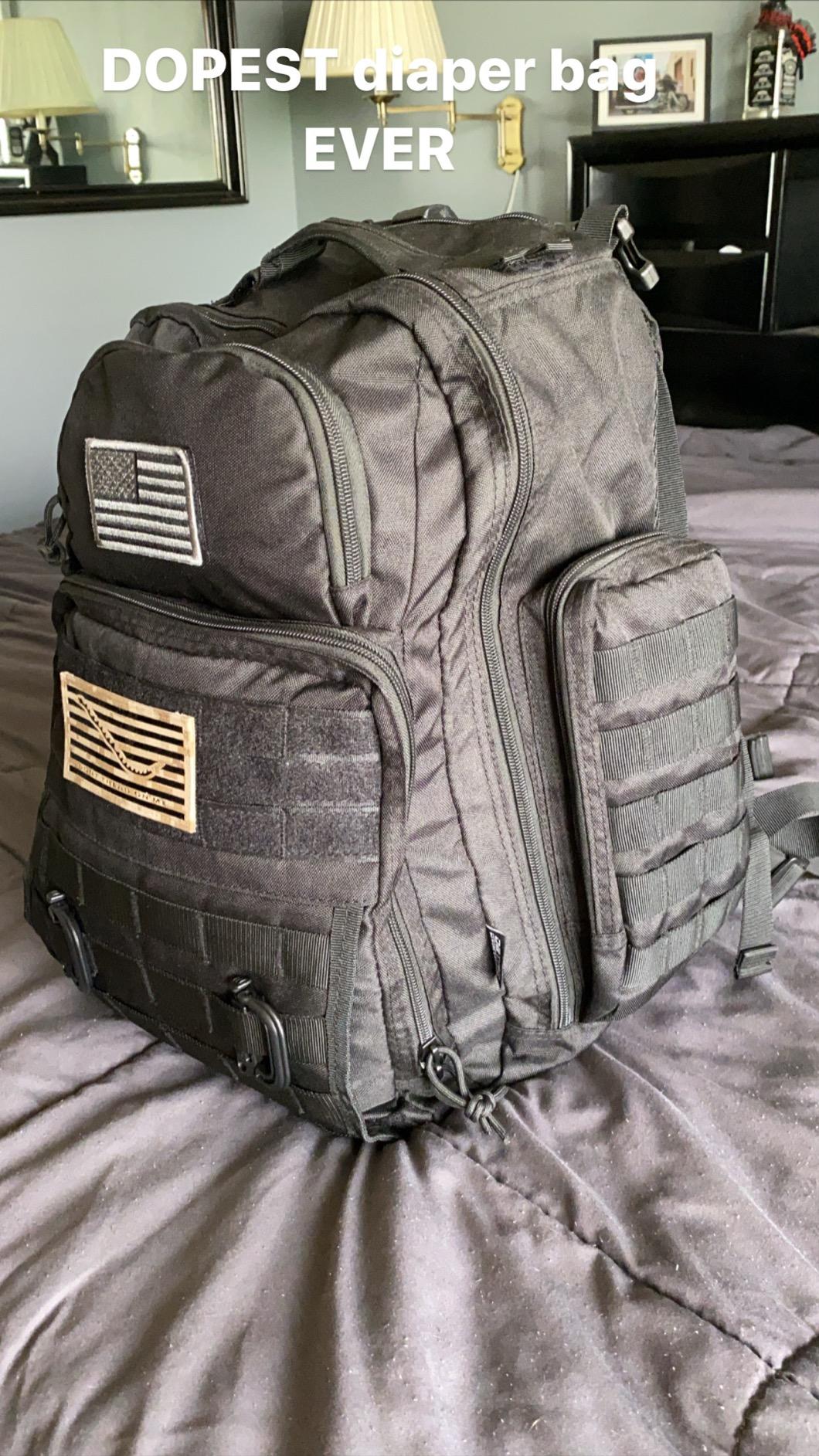 Diaper Bag Backpack for Dad, DBTAC Large Baby Nappy Bag for Men w/Changing Mat, Insulated+Wipe Pockets, Stroller Straps, Black customer photo 2