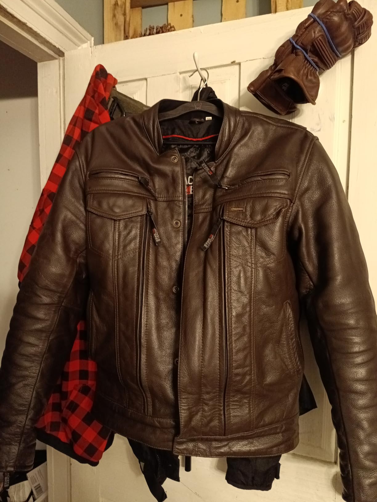 COMMUTER Men's Motorcycle Jacket, Premium Buffalo Leather, CE Armor - Ventilation, Utility Pockets, Cruiser Biker Black L customer photo 1