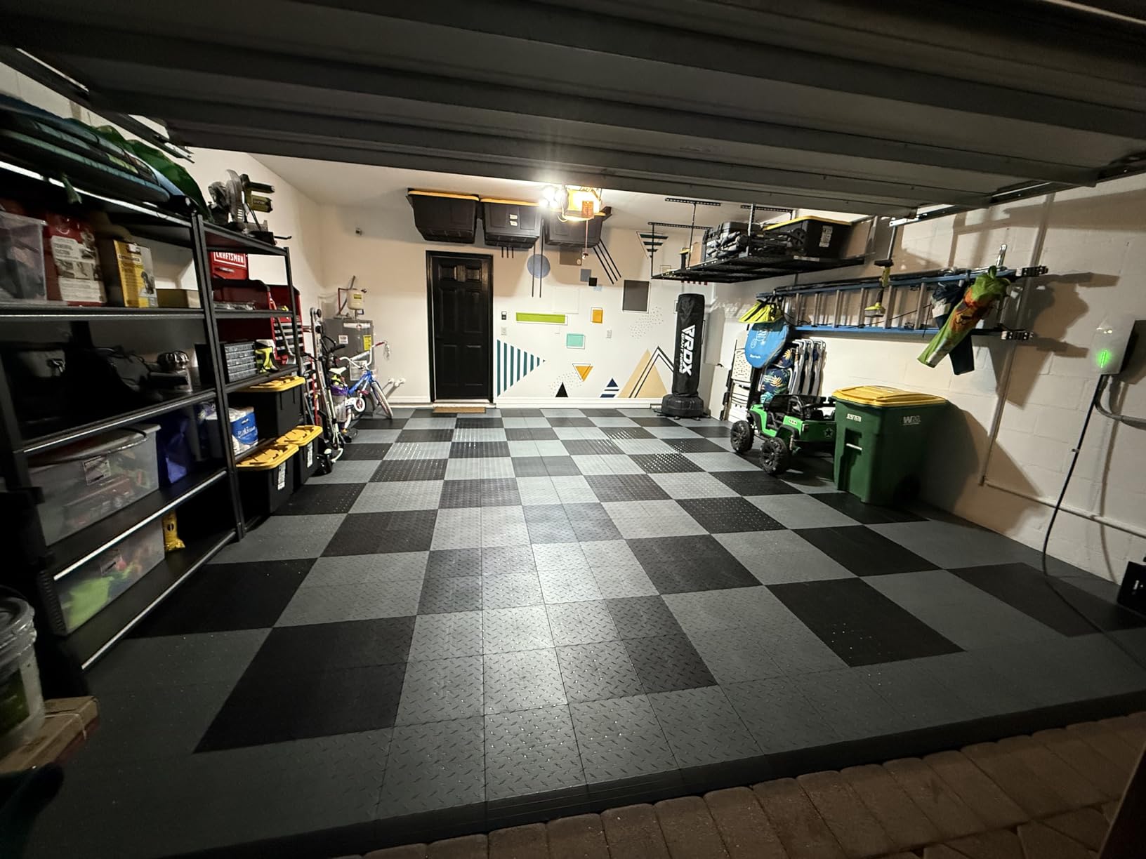 Speedway Garage Floor Diamond Tile, 12 x 12 x 0.5 in, Grey, 50-Piece Set customer photo 1