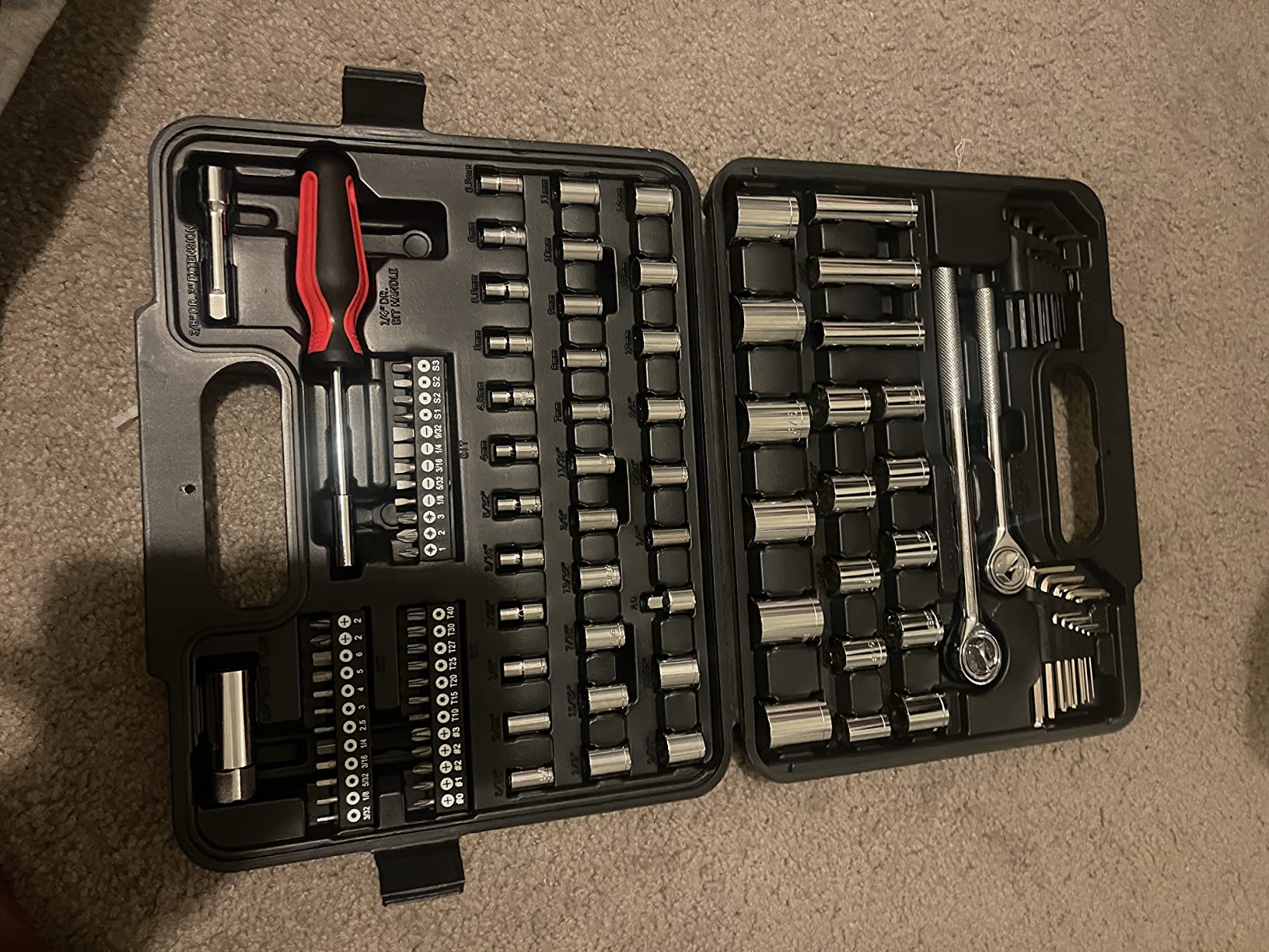 MECHMAX 121 Piece Mechanic Tool Set, 1/4 & 3/8 Inch Drive Metric & Standard Socket Wrench Kit, for General, Home, Car, Mechanics, Automotive Repair Tool Kit and as A Gift customer photo 2