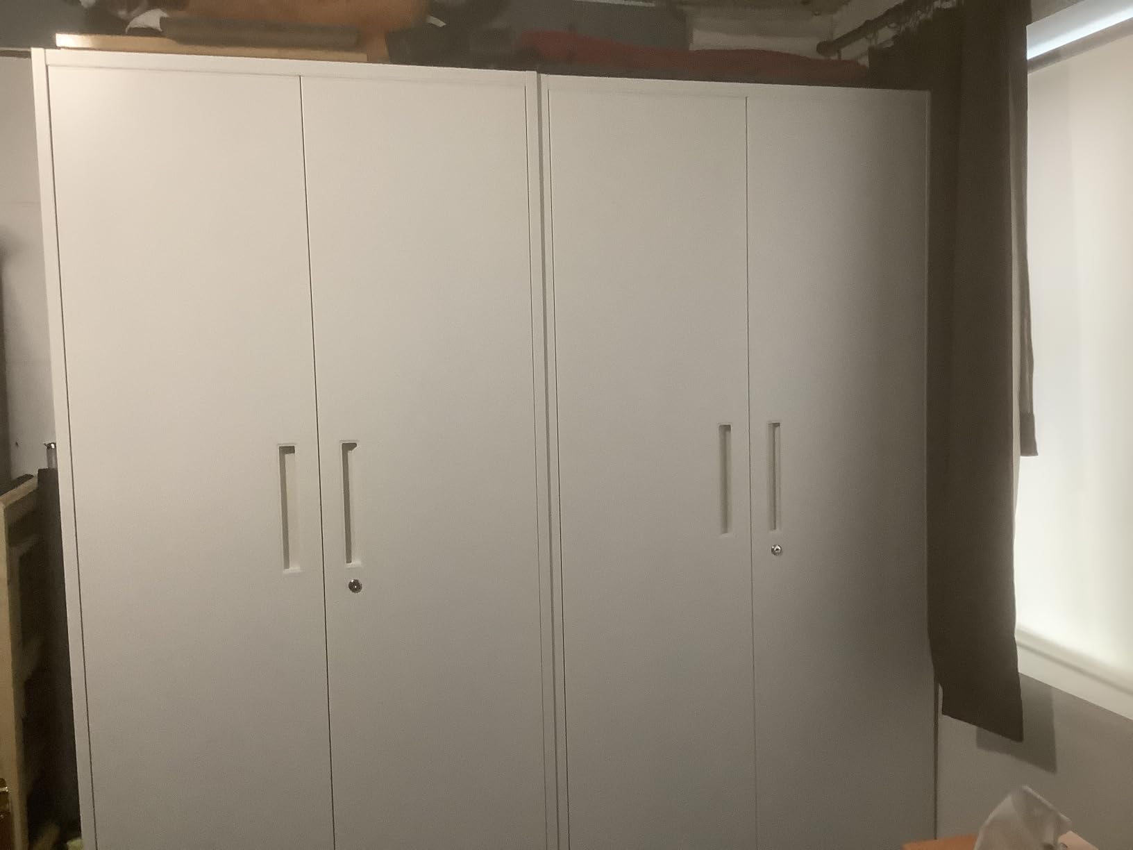 Greenvelly Metal Garage Storage Cabinet with 4 Swivel Wheels, 73