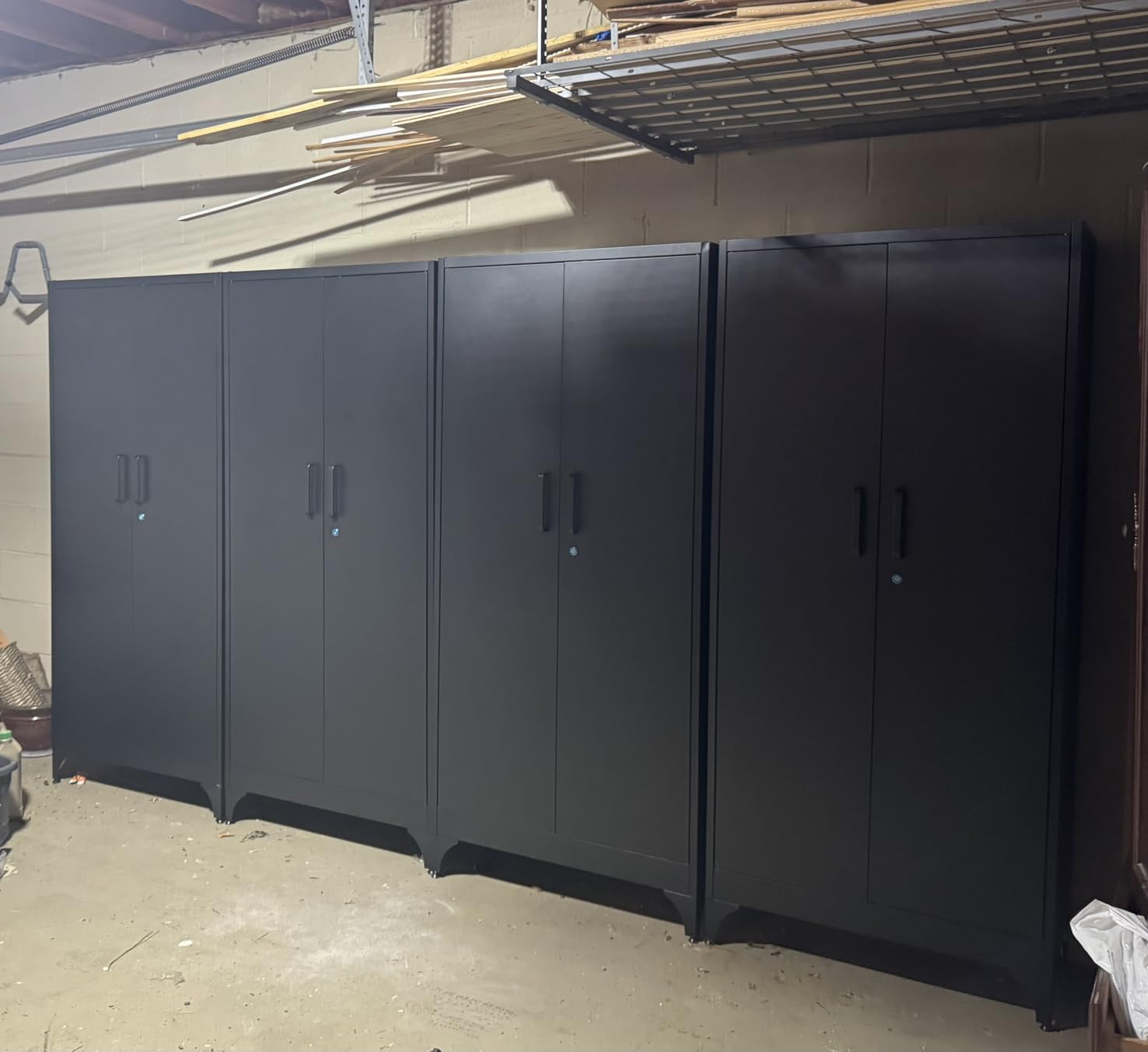 Yizosh Metal Garage Storage Cabinet with 2 Doors and 5 Adjustable Shelves - 71