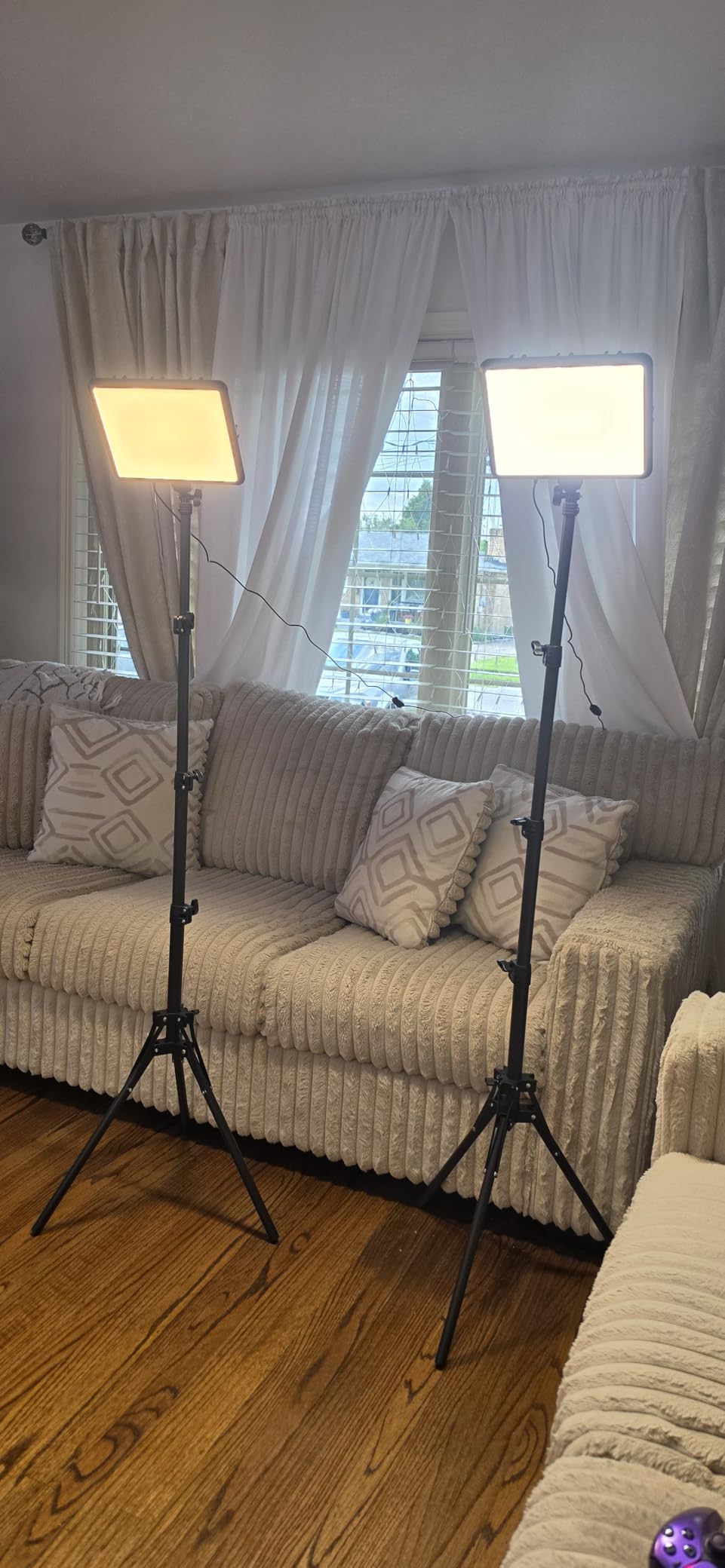 2-Pack LED Video Light Kit, NiceVeedi Studio Light, 2800-6500K Dimmable Photography Lighting Kit with Tripod Stand&Phone Holder, 73