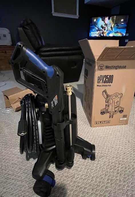 Westinghouse ePX3500 Electric Pressure Washer, 2500 Max PSI 1.76 Max GPM with Anti-Tipping Technology, Onboard Soap Tank, Pro-Style Steel Wand, 5-Nozzle Set, for Cars/Fences/Driveways/Home/Patios customer photo 1