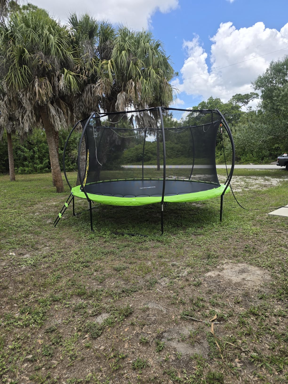 JoyBerri Outdoor Trampoline – with LED Lights, Net, Ladder, ASTM Certified customer photo 1