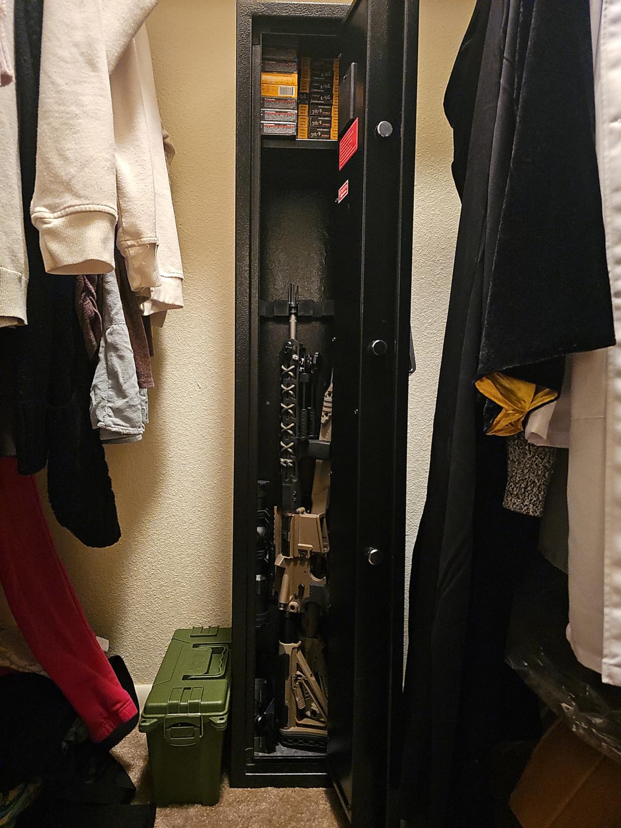 BlackSmith 3 Rifle Gun Safe for Home Rifles and Pistol Long Gun Safe 0.1s Quick Access Fingerprint Recognition Handgun Safe Keypad Wall Mount Gun Cabinet with Pistol Rack Pockets Ammo Storage customer photo 1