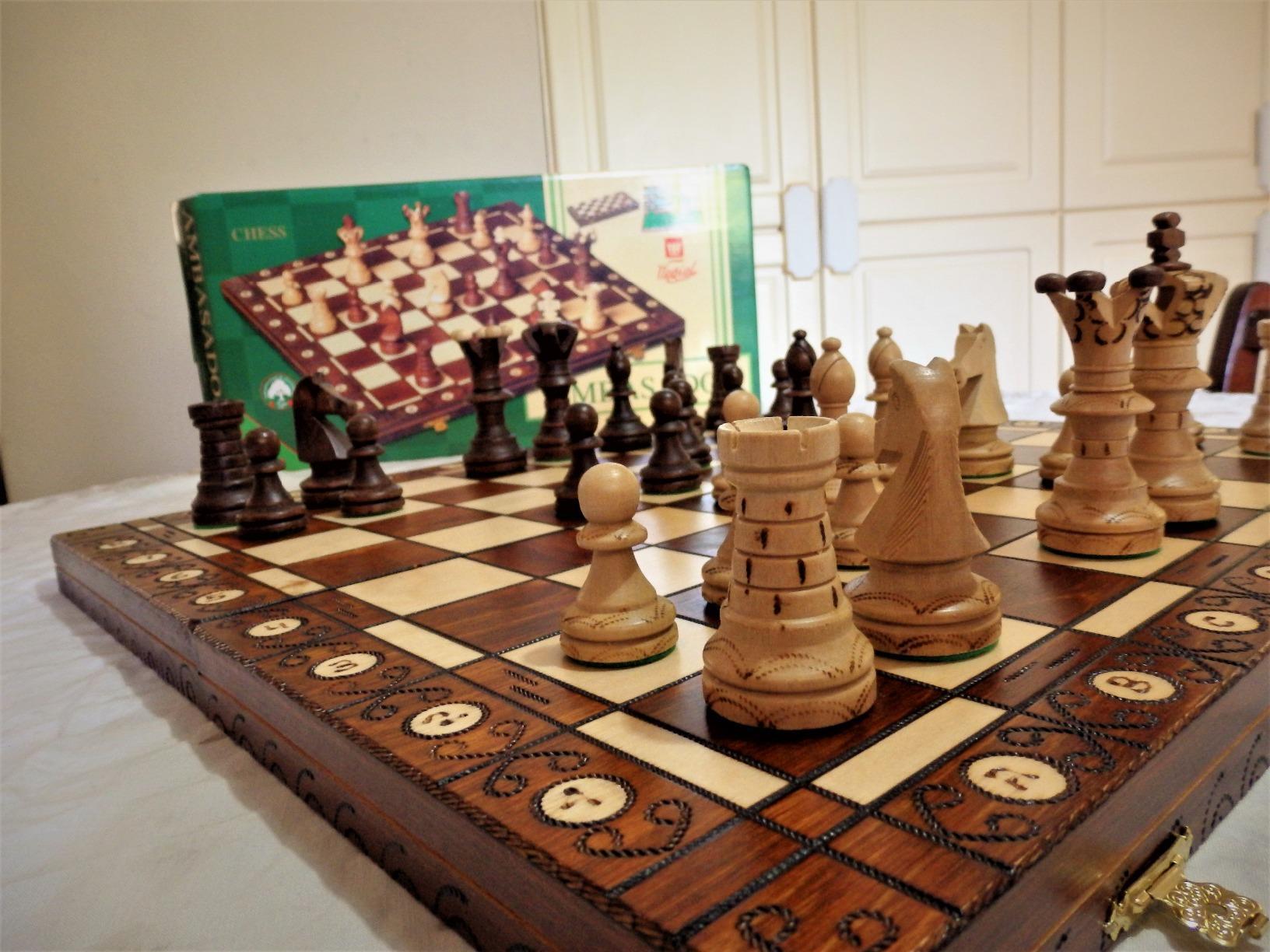 Wegiel Imperator 21-Inch Luxury Wooden Chess Set for Adults and Kids - Handcrafted from Premium Beech and Birch Wood - Unique Folding Design with Chess Piece Storage, Brown,Imperator - Brown customer photo 2