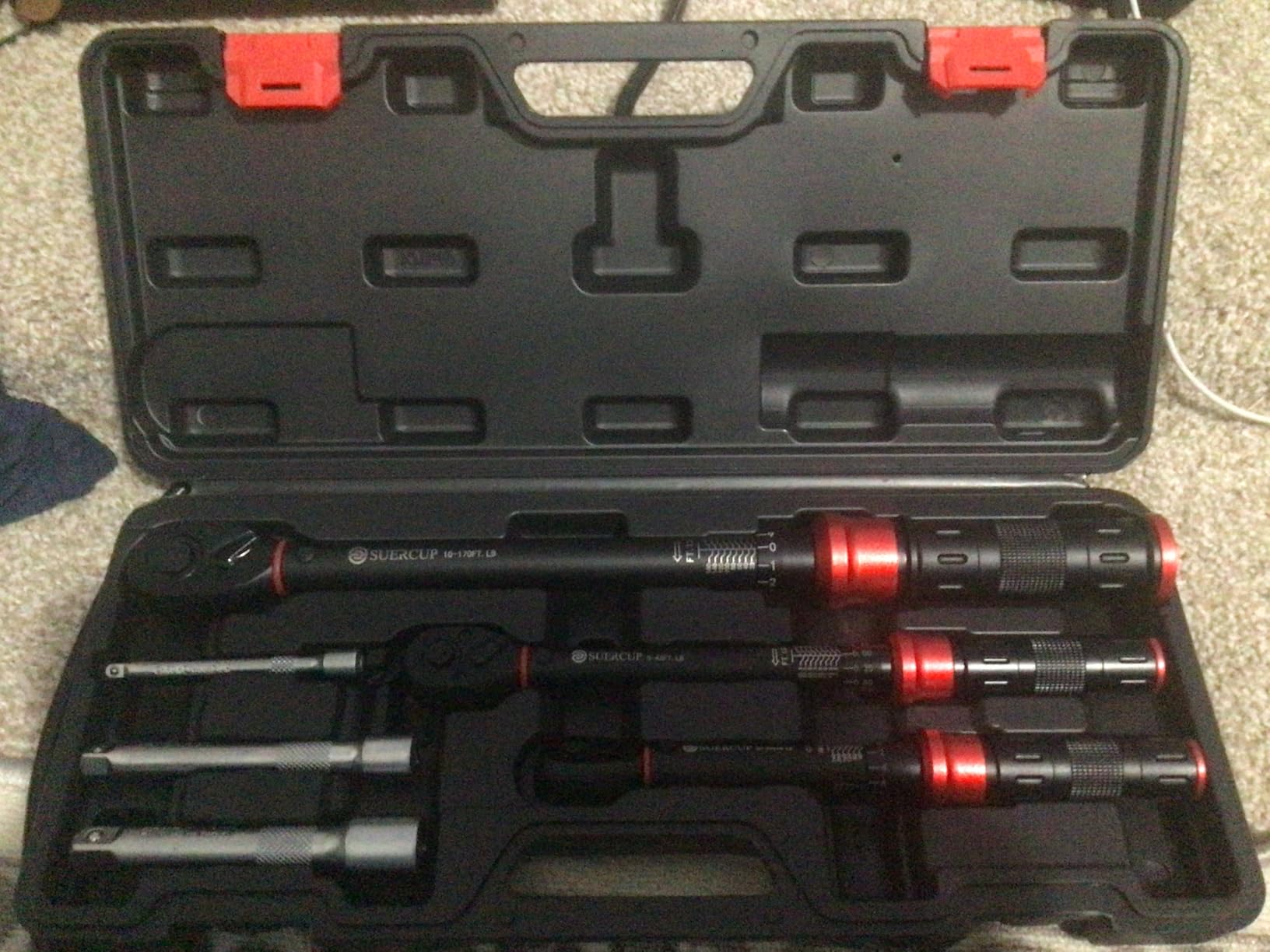 SUERCUP 1/4 3/8 1/2-inch Drive Torque Wrench - 3Pcs Torque Wrench Set 20-240in.lb, 5-45ft.lb, 10-170ft.lb, 72 Tooth Click Torque Wrench customer photo 2