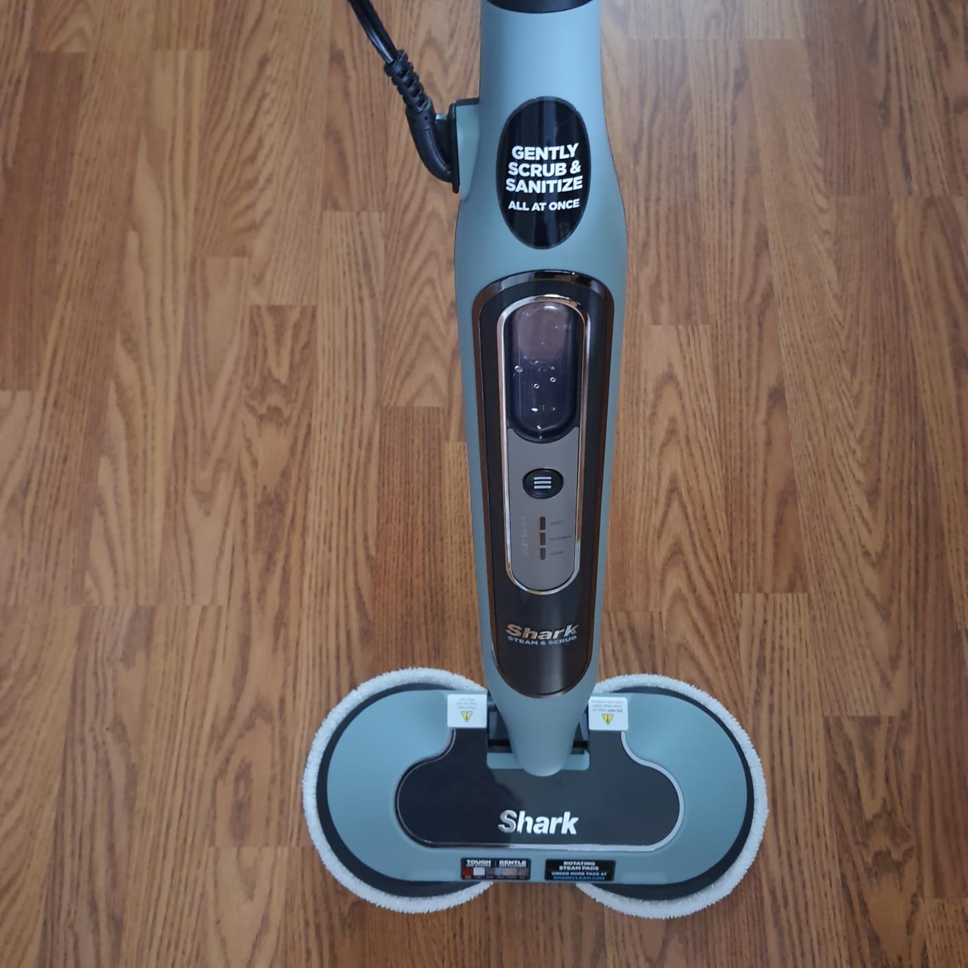 Shark Steam & Scrub Steam Mop, All-in-One Hard Floor Cleaner, Grey, S8001 | LED Headlights, 4 Dirt Grip Soft Scrub Pads Included, XL Water Tank, Swivel Steering customer photo 2