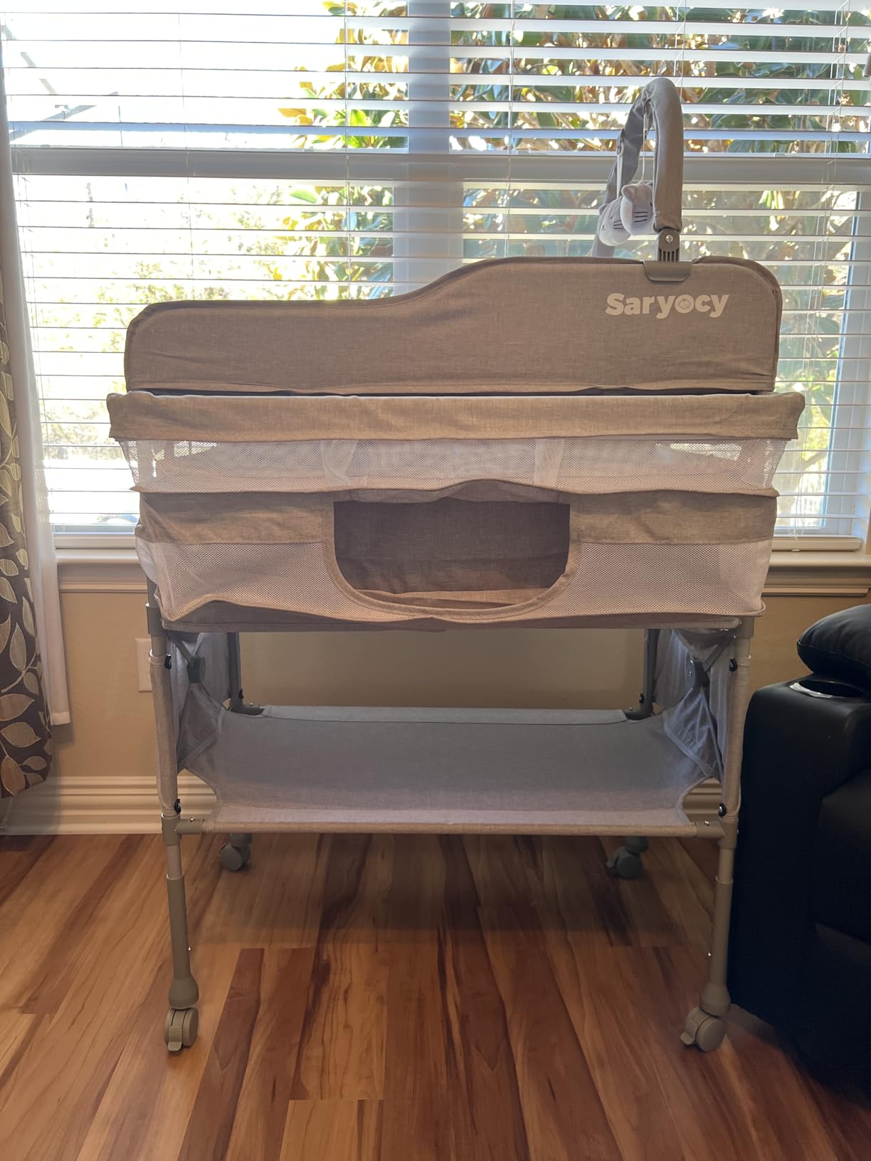 Baby Changing Table, Versatile Folding Changing Table, Waterproof Diaper Changing Station, Adjustable Height with 2 Drawers, Baby Changing Station, Mobile Nursery for Infant and Newborn customer photo 1