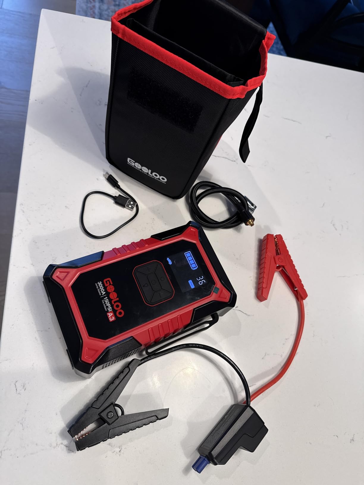 GOOLOO A3 12V 3000A Portable Jump Starter with Air Compressor customer photo 1