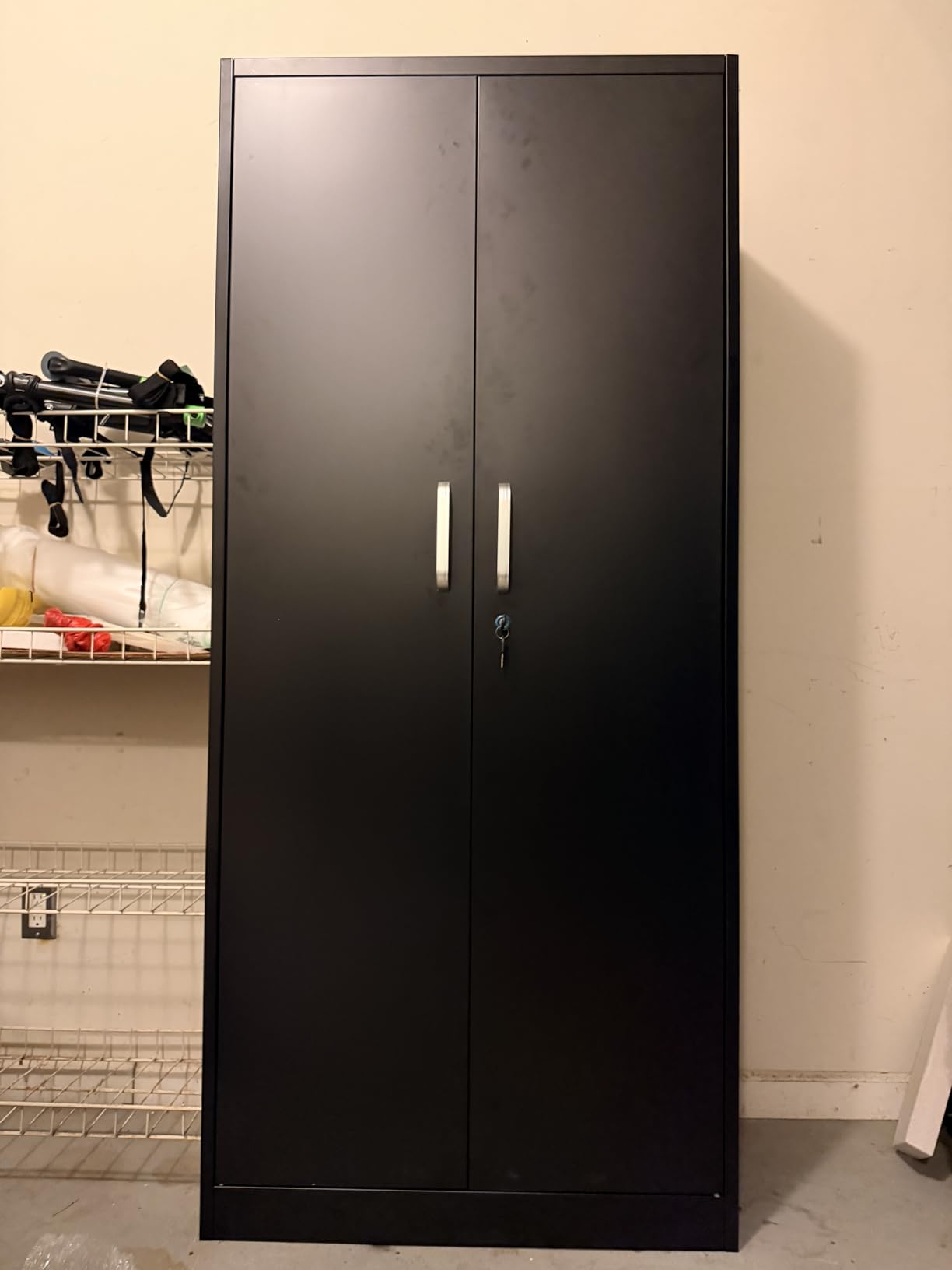 Guizeeopo Metal Storage Cabinet with Adjustable Shelves, Garage Storage Cabinets with Doors and Shelves, File Cabinets for Home Office, Kitchen Pantry Cabinet, 71'H, Black customer photo 2