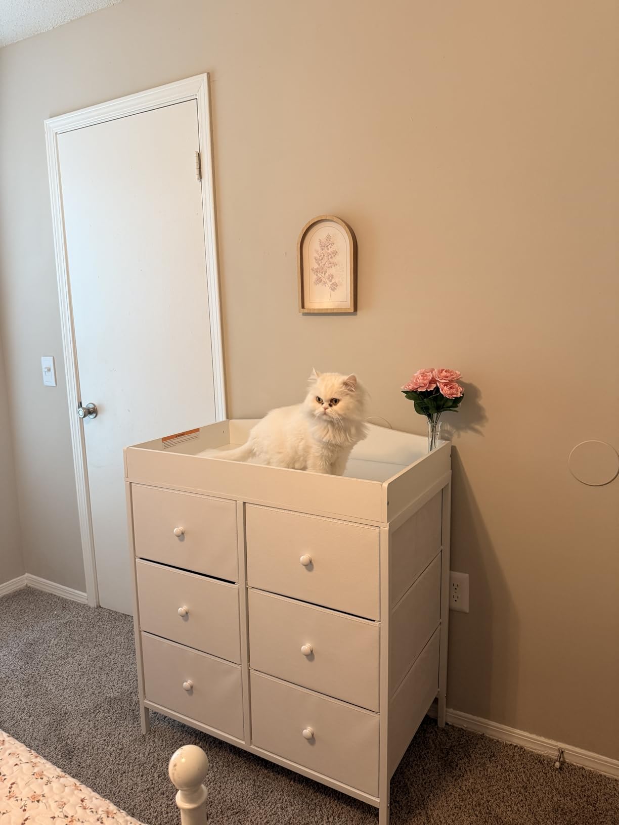 BOLUO White Changing Table Dresser with 6 Drawers Baby Dresser with Changing Table Top Diaper Changing Station with Storage for Nursery Modern customer photo 1