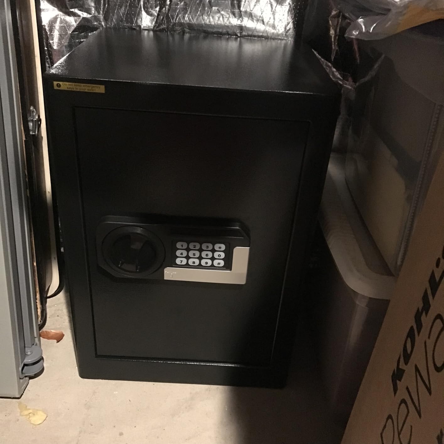 5.1 Cuft Large Home Safes Water and Fireproof with Digital Keypad & Key Lock, Fire Security Safes with 3 Removable Shelves, Anti-Pry Safe Box for Money Documents Jewelry, 23.62
