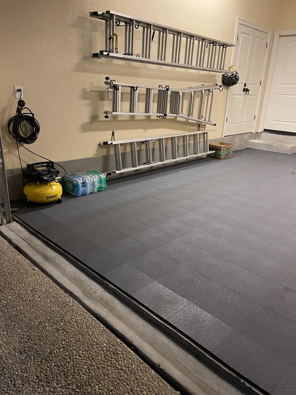 Garage Floor Tiles Interlocking Garage Flooring Tiles Pack of 48 Antislip Oil and Stain Resistant for Garages Shop Floors Basements 40000 LBS Load Capacity (Gray, 12 inch x 12 inch, Non Drain Tiles) customer photo 1