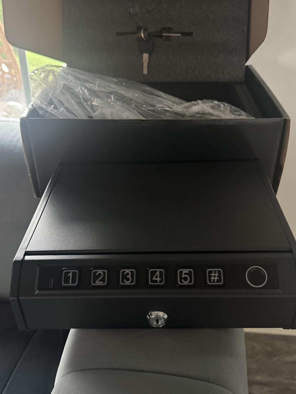 Gun Safe for Handgun, Biometric Handgun Safe with Stealth Mode Quick Access with LED Light, 3-Way Unlock Fingerprint Digital PIN Key Pistol Safe, Handgun Safe Lock Box with Carbon Steel Cable for Car customer photo 1