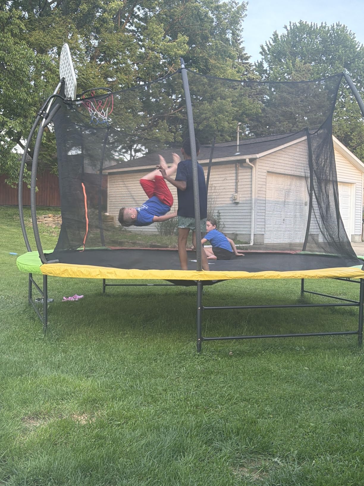 Yohood Trampoline Outdoor 12FT 14FT, Recreational Trampolines with Enclosure Net and Ladder, ASTM Approved for Kids and Adults, with Additional 8 Stabilizer Bars and Anti-Rust Coated Galvanized Frame customer photo 1