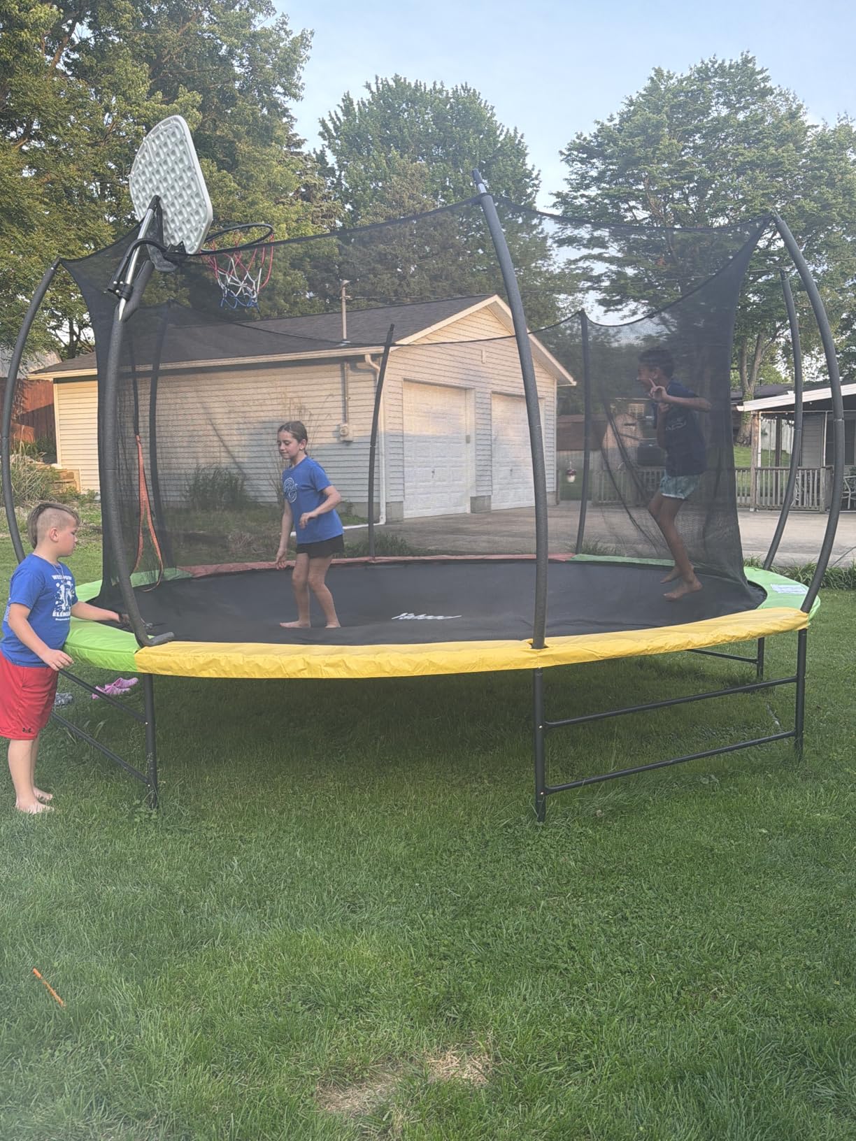 Yohood Trampoline Outdoor 12FT 14FT, Recreational Trampolines with Enclosure Net and Ladder, ASTM Approved for Kids and Adults, with Additional 8 Stabilizer Bars and Anti-Rust Coated Galvanized Frame customer photo 2