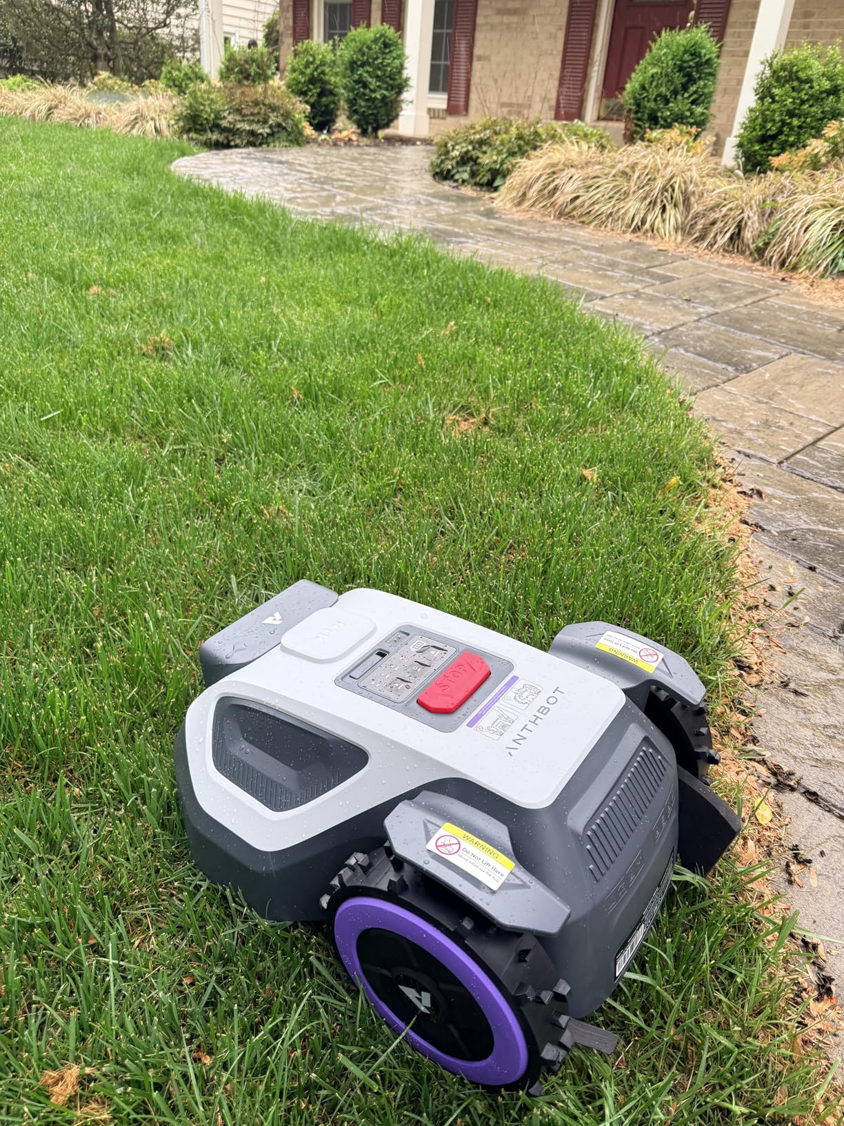 ANTHBOT M5 Robot Lawn Mower 1/8 Acre, Dual Vision+Full-Band RTK Robotic Lawnmower, No Perimeter Wire, App Control Obstacle Avoidance, 45% Slope, Cutting Height, Multi-Zone Mapping customer photo 1