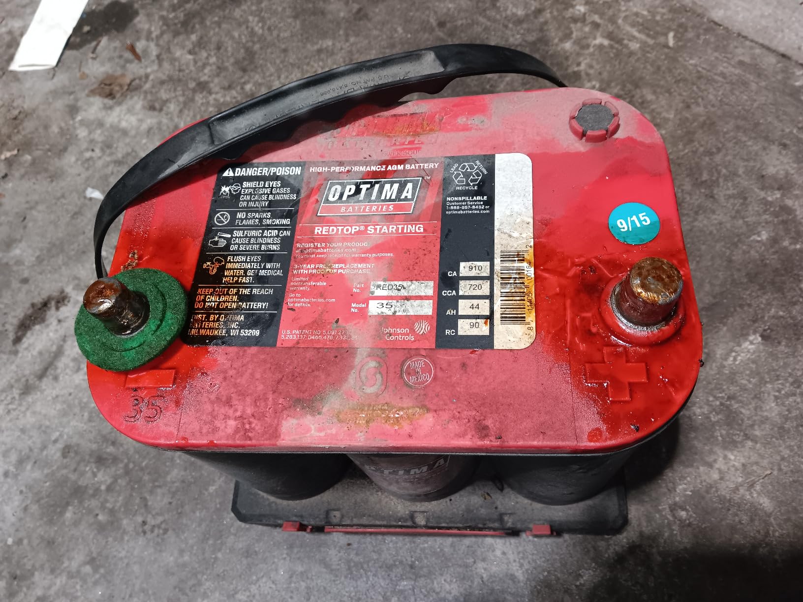OPTIMA Batteries High Performance 25 REDTOP Sealed AGM Battery | Car, Truck, and SUV Starting Battery, 720 CCA, SAE Terminal, Maintenance Free, Versatile Mounting customer photo 1