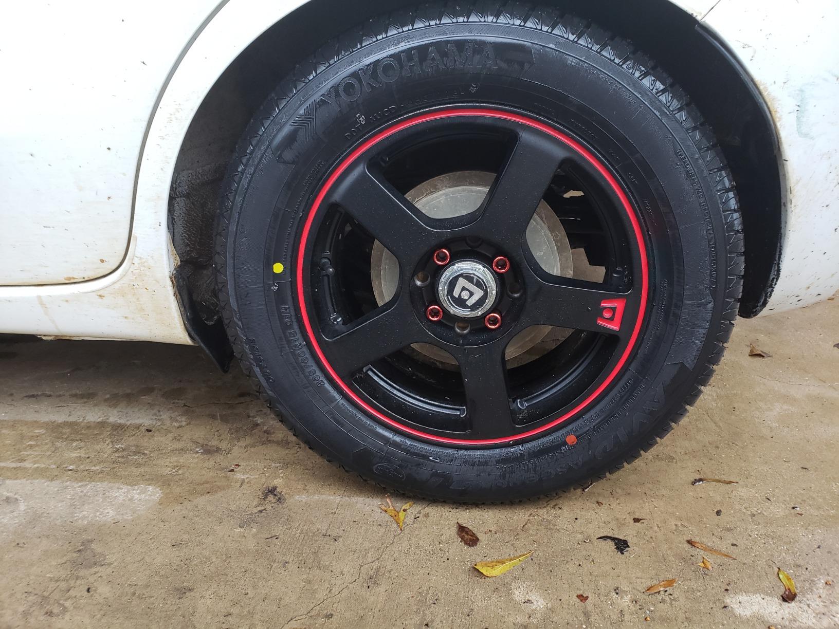 Motegi MR116 FS5 15X6.5 4X100/4.5 5.32 40mm MATTE BLACK W/RED STRIPE - MR11656598740 customer photo 2