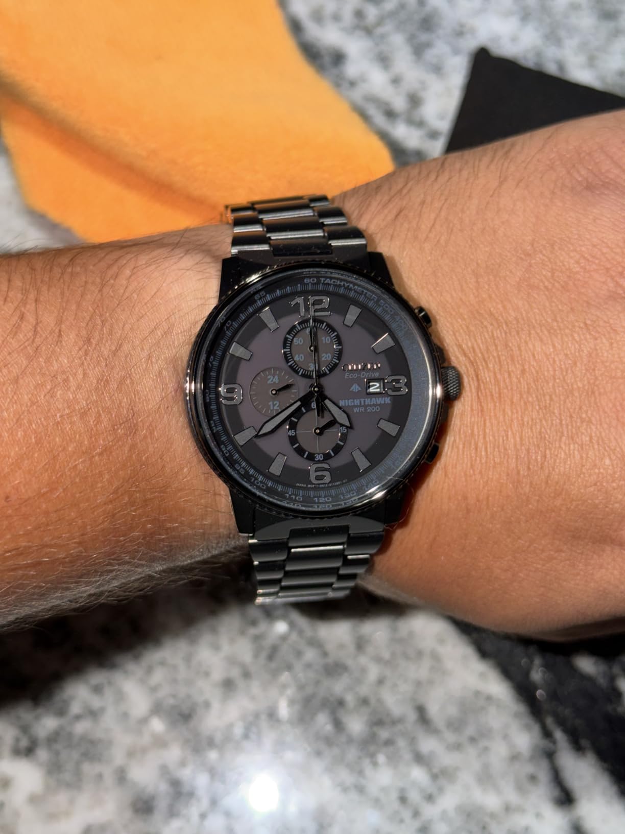 Citizen Men's Eco-Drive Weekender Nighthawk Chronograph Watch in Black IP Stainless Steel, Black Dial (Model: CA0295-58E) customer photo 1