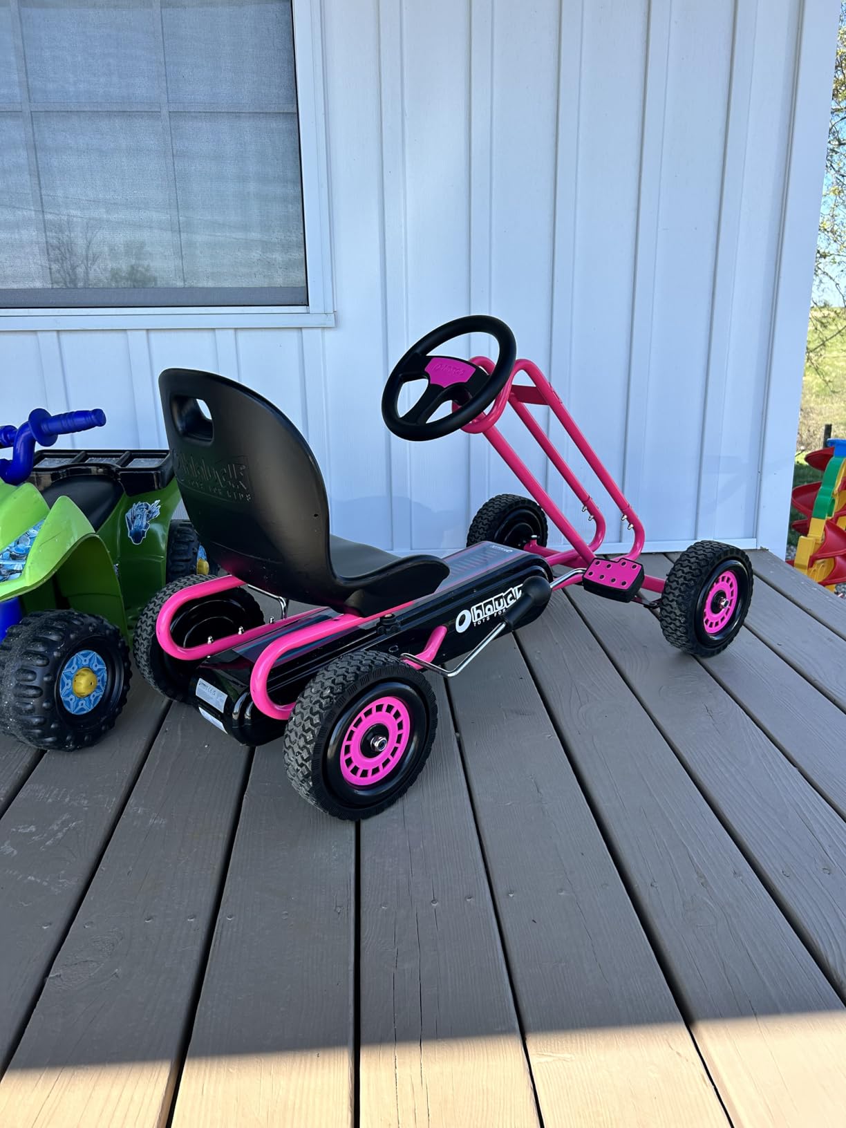 Hauck Kids Pedal Go Kart, 4 Wheel Bike Cart, Ages 4-8, Lightning Ride, Race Green | Outdoor Ride-On Bicycle Cart with Rubber Tires for Boys and Girls with Adjustable Bucket Seat and Advanced Handbrakes customer photo 2