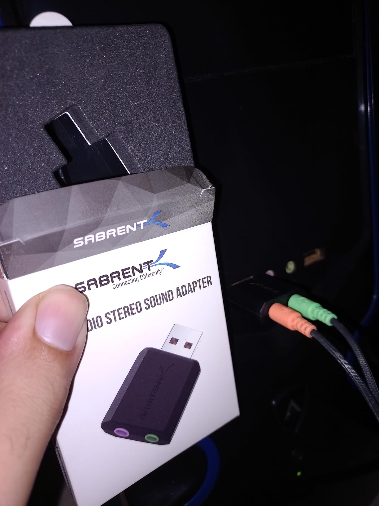 SABRENT USB External Stereo Sound Card Adapter, Plug & Play (AU-MMSA) | USB audio adapter; no drivers needed; for Windows & Mac; 3.5mm headphone & mic jacks; usb to 3.5mm jack audio adapter customer photo 1